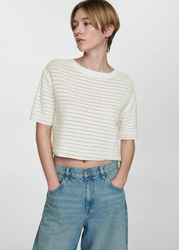Knitted sweater with openwork details — Off White