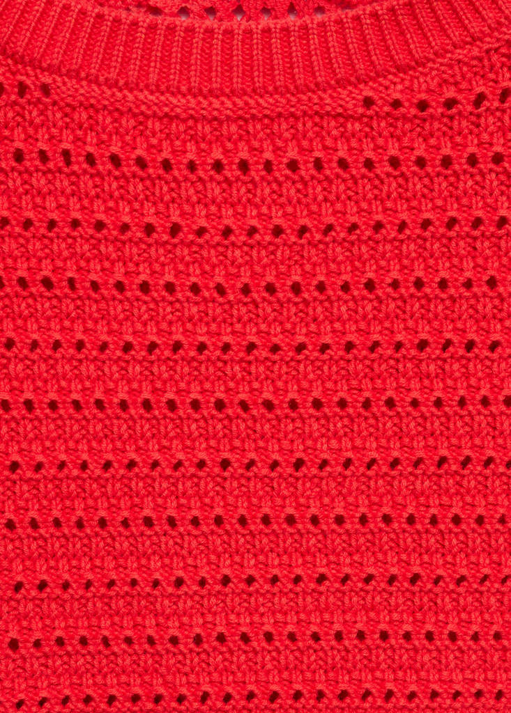 Knitted sweater with openwork details — Coral Red