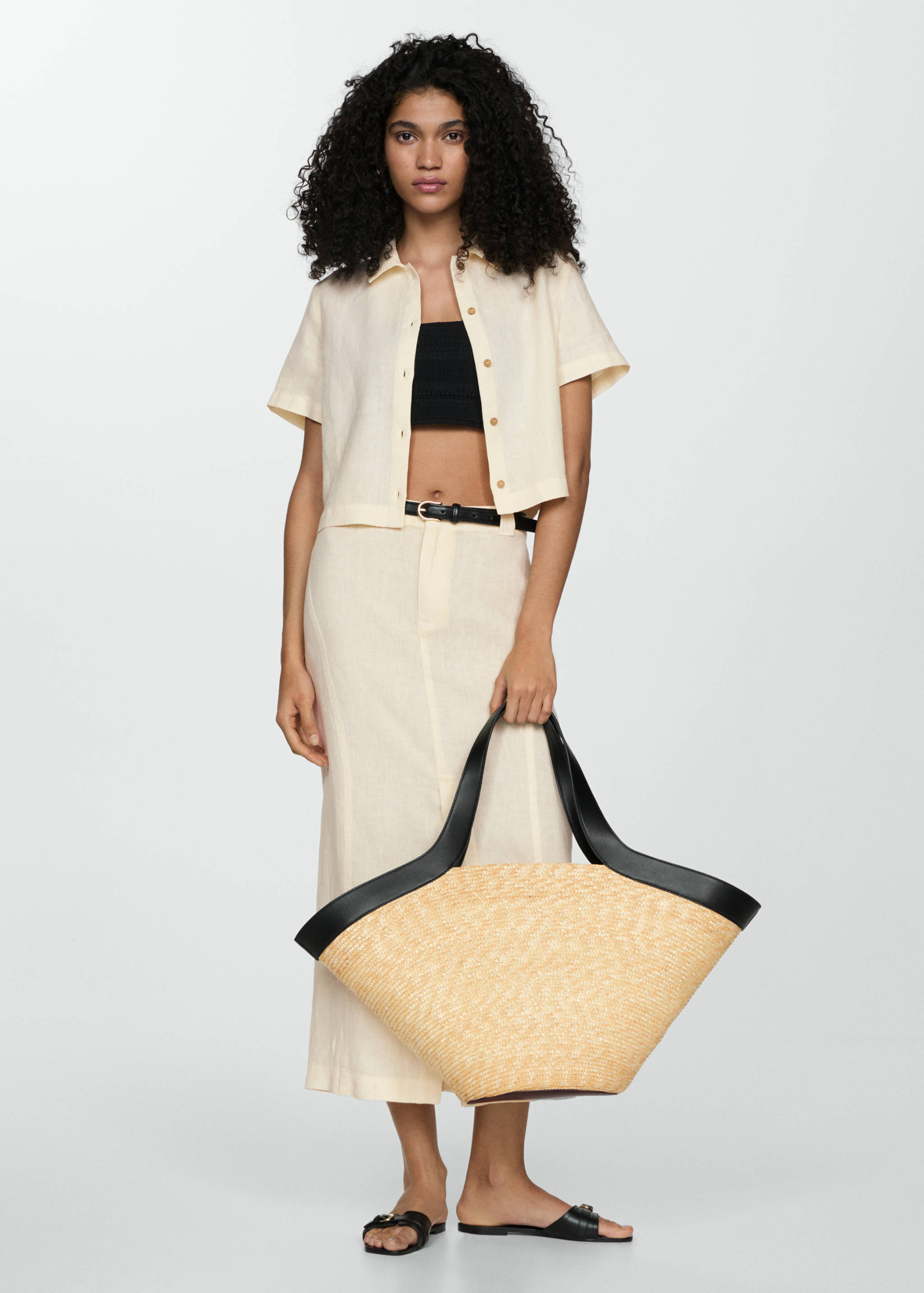 Chemise lin manches courtes - Plan général