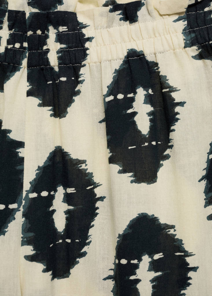 Wide leg printed trousers — Ecru
