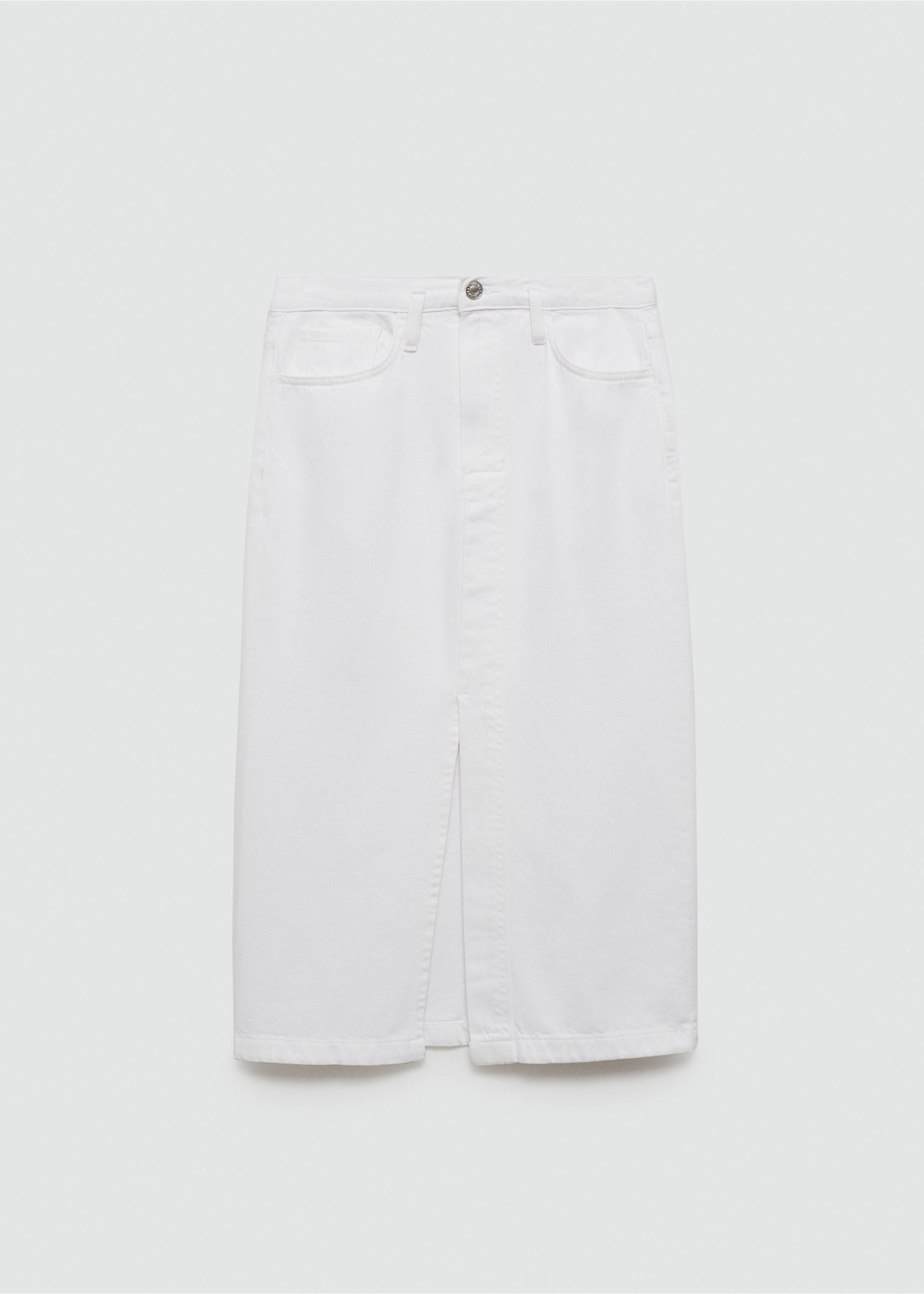 Jupe jean fendue - Article sans modèle, Blanc. Ref: 77040356-00.