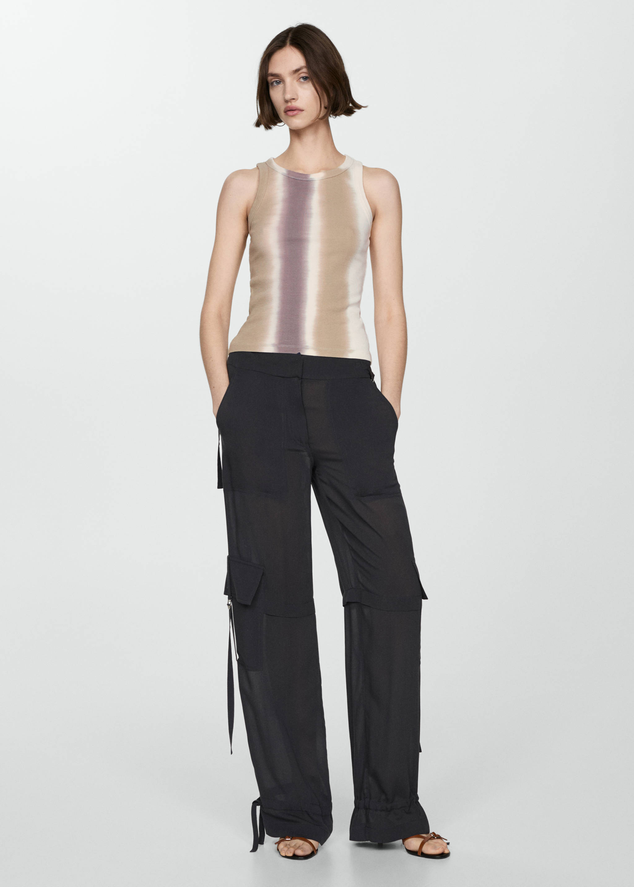 Top canalé tie-dye - Plano general