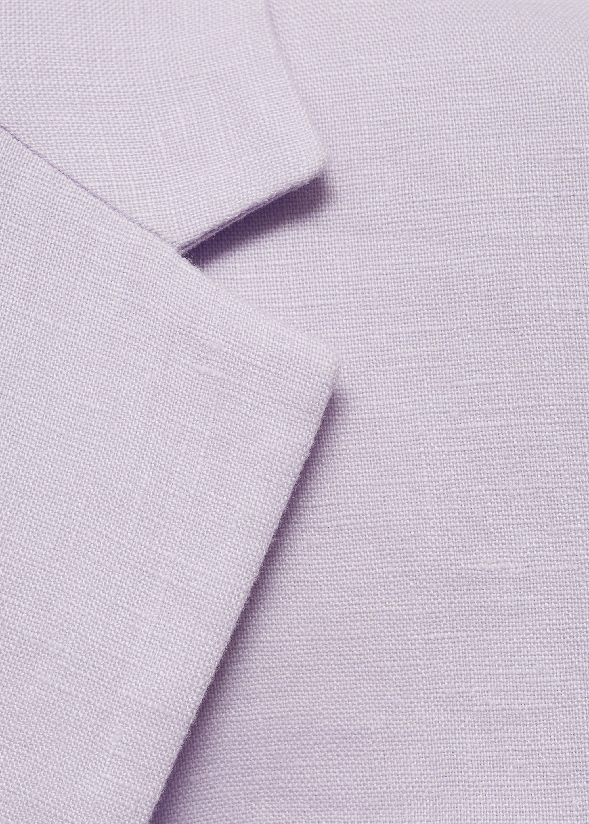 Blazer traje crop lino - Detalle del artículo 8, Morado claro/pastel. Ref: 77040371-00.