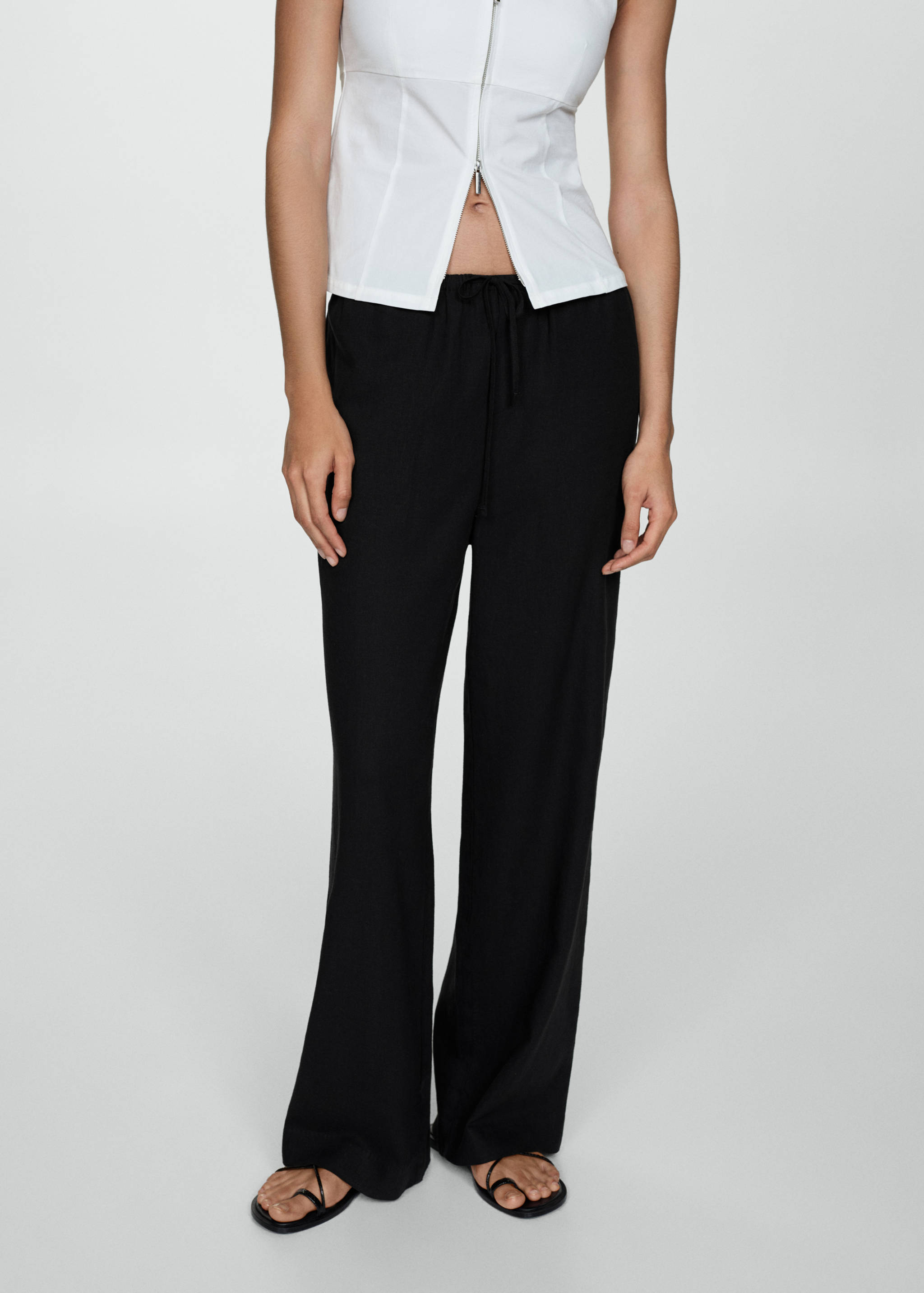 Pantalon droit lin - Plan moyen