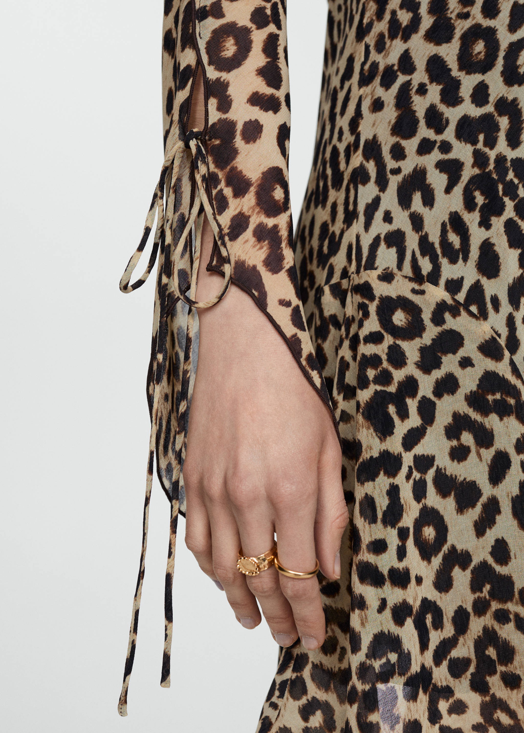 短款豹纹连衣裙 - null