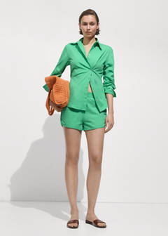 Buttoned cotton shirt — Green 2