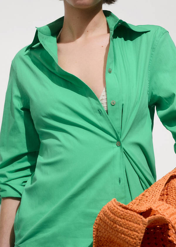 Buttoned cotton shirt — Green