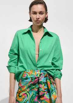Buttoned cotton shirt — Green 5