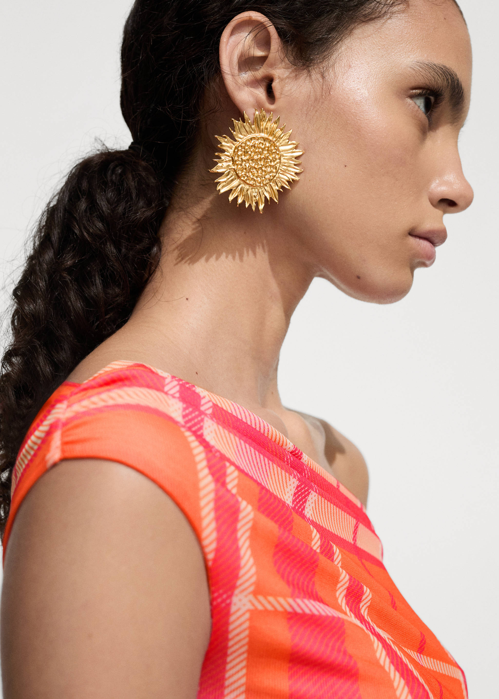 Printed boat-neck top - Details of the article 1