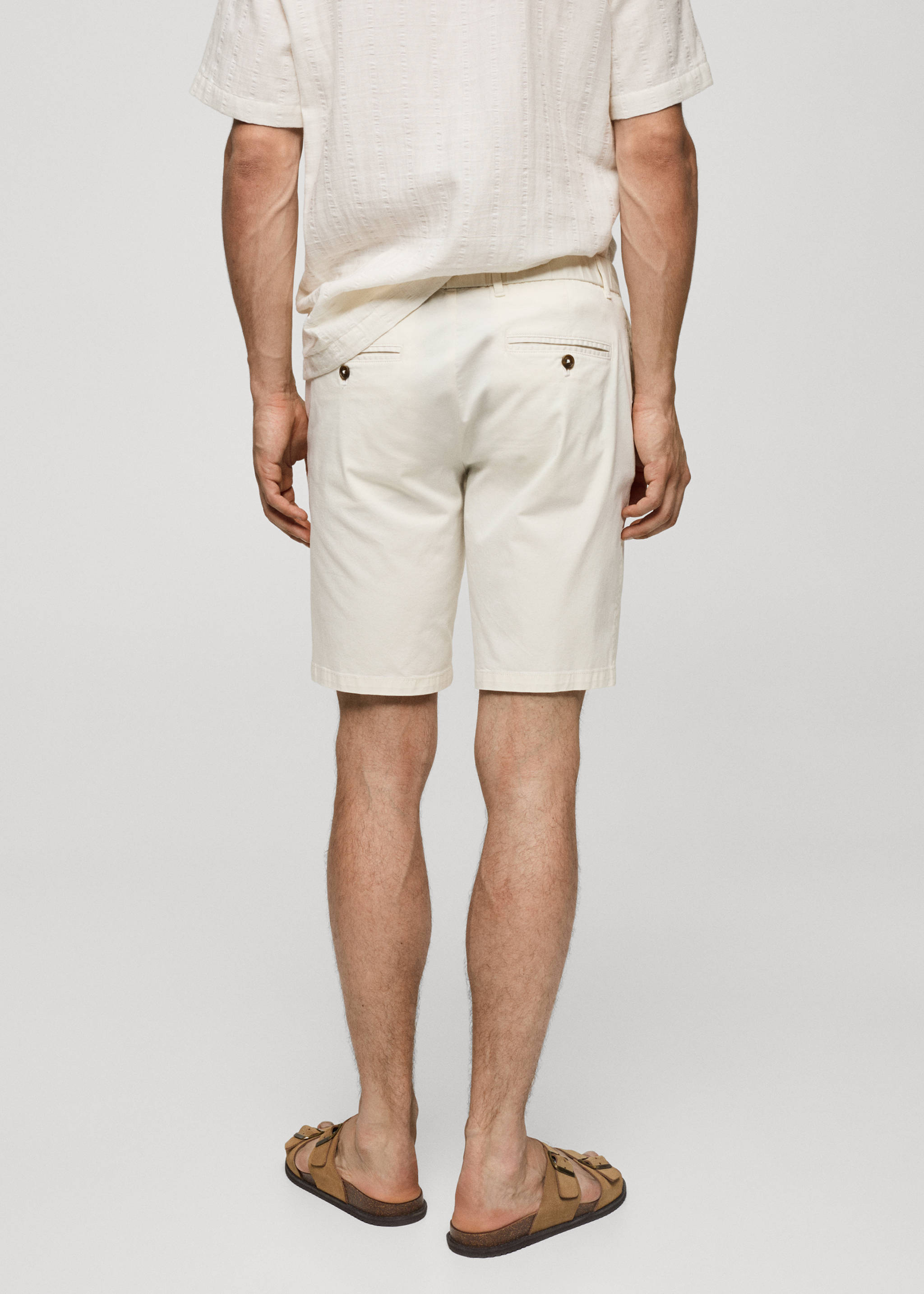 Slim-fit chino cotton bermuda shorts - Reverse of the article