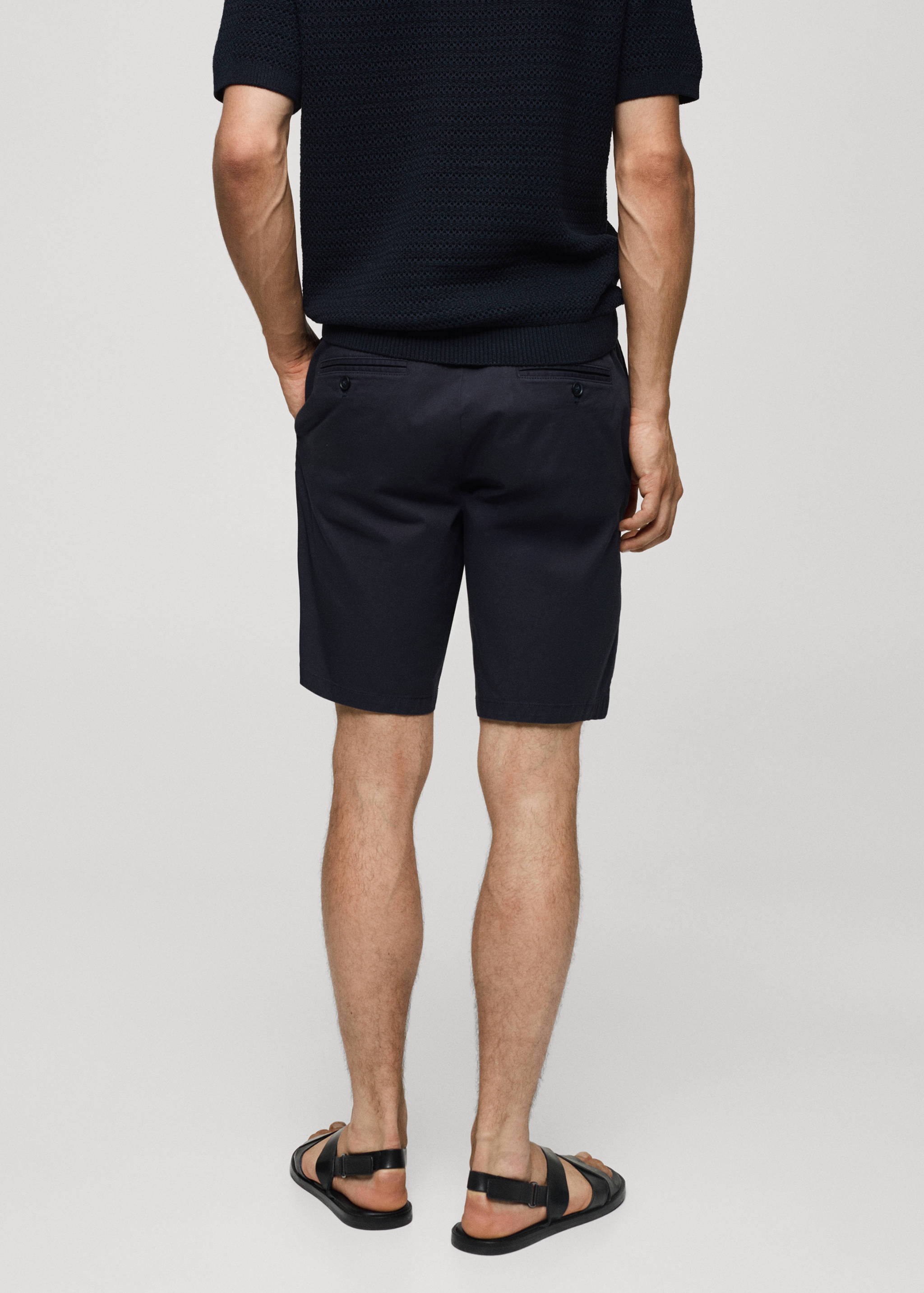 Slim-fit chino cotton bermuda shorts - Reverse of the article