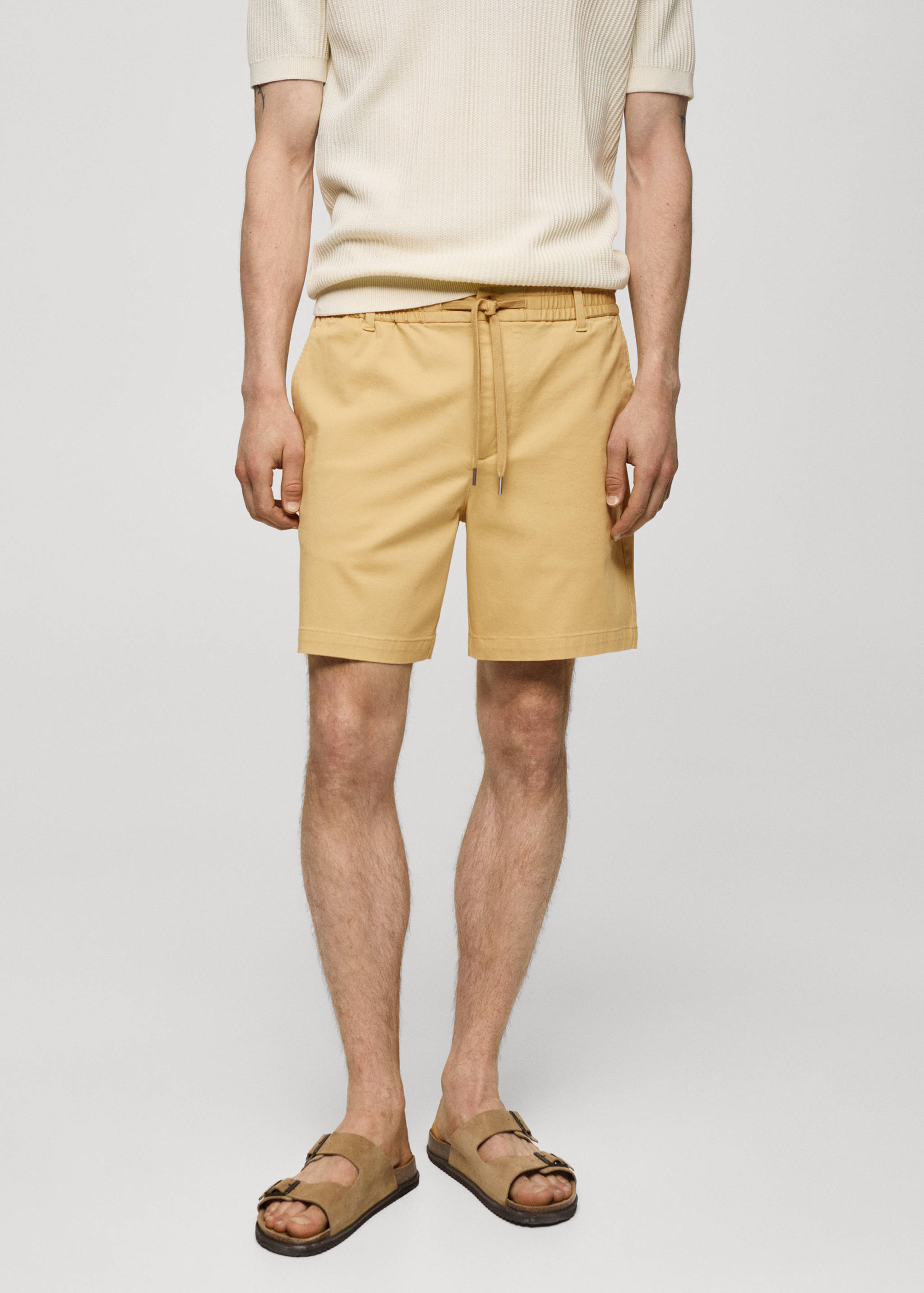 Cotton shorts with drawstring - Medium plane