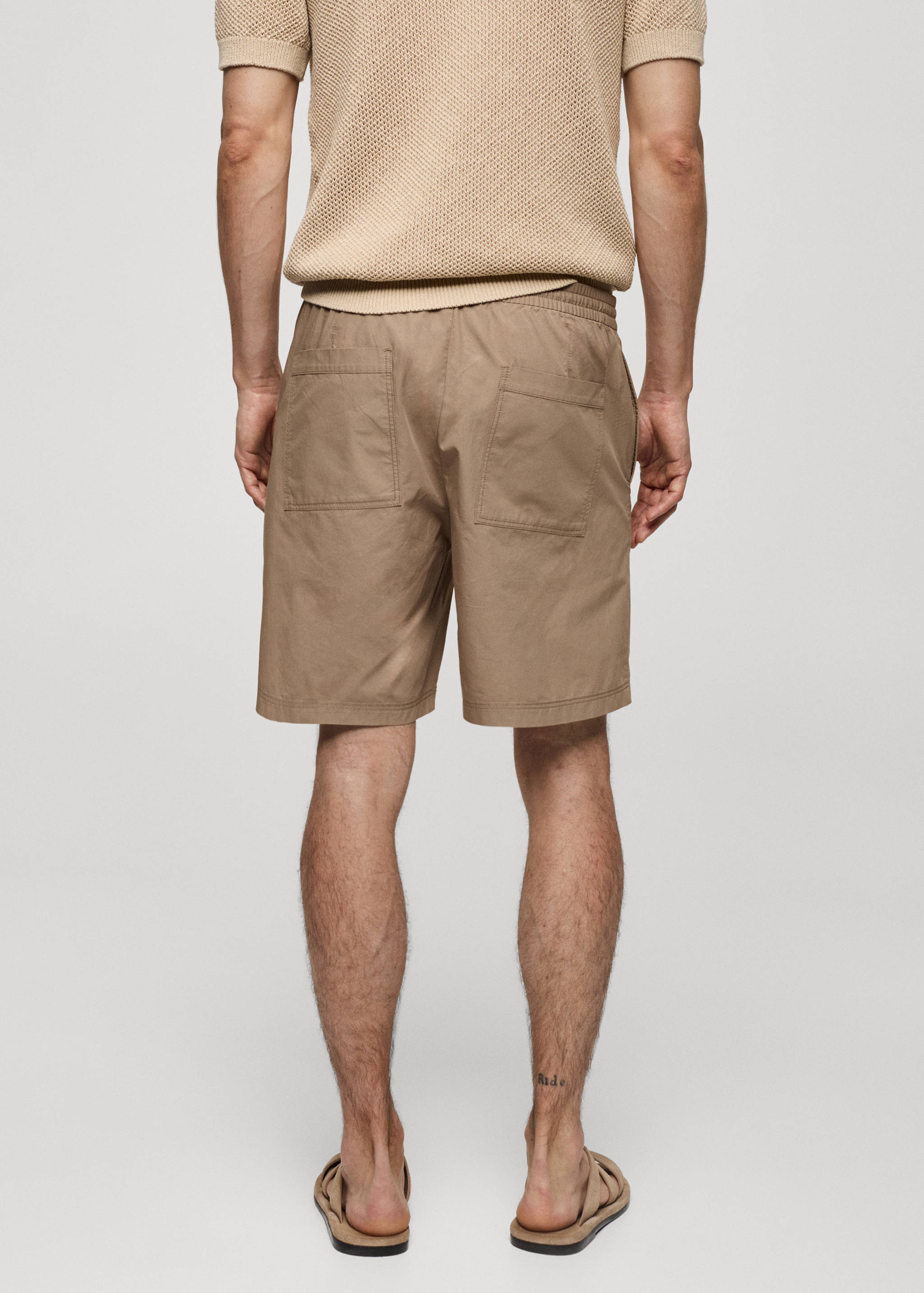 100% cotton bermuda shorts with drawstring - Reverse of the article