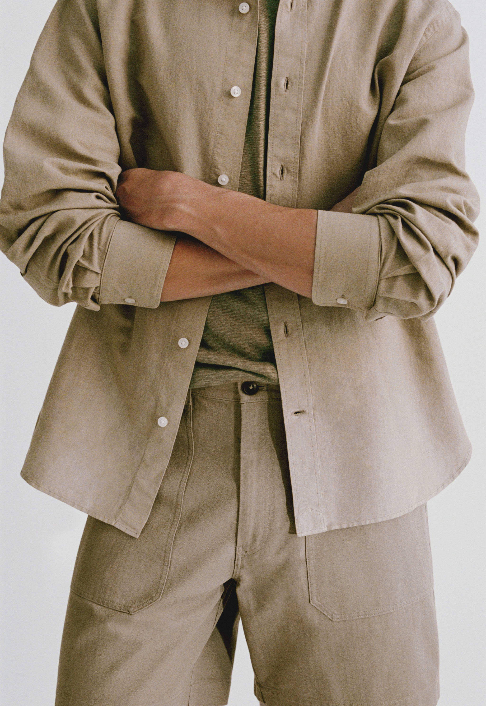 100% herringbone cotton bermuda shorts - Details of the article 3