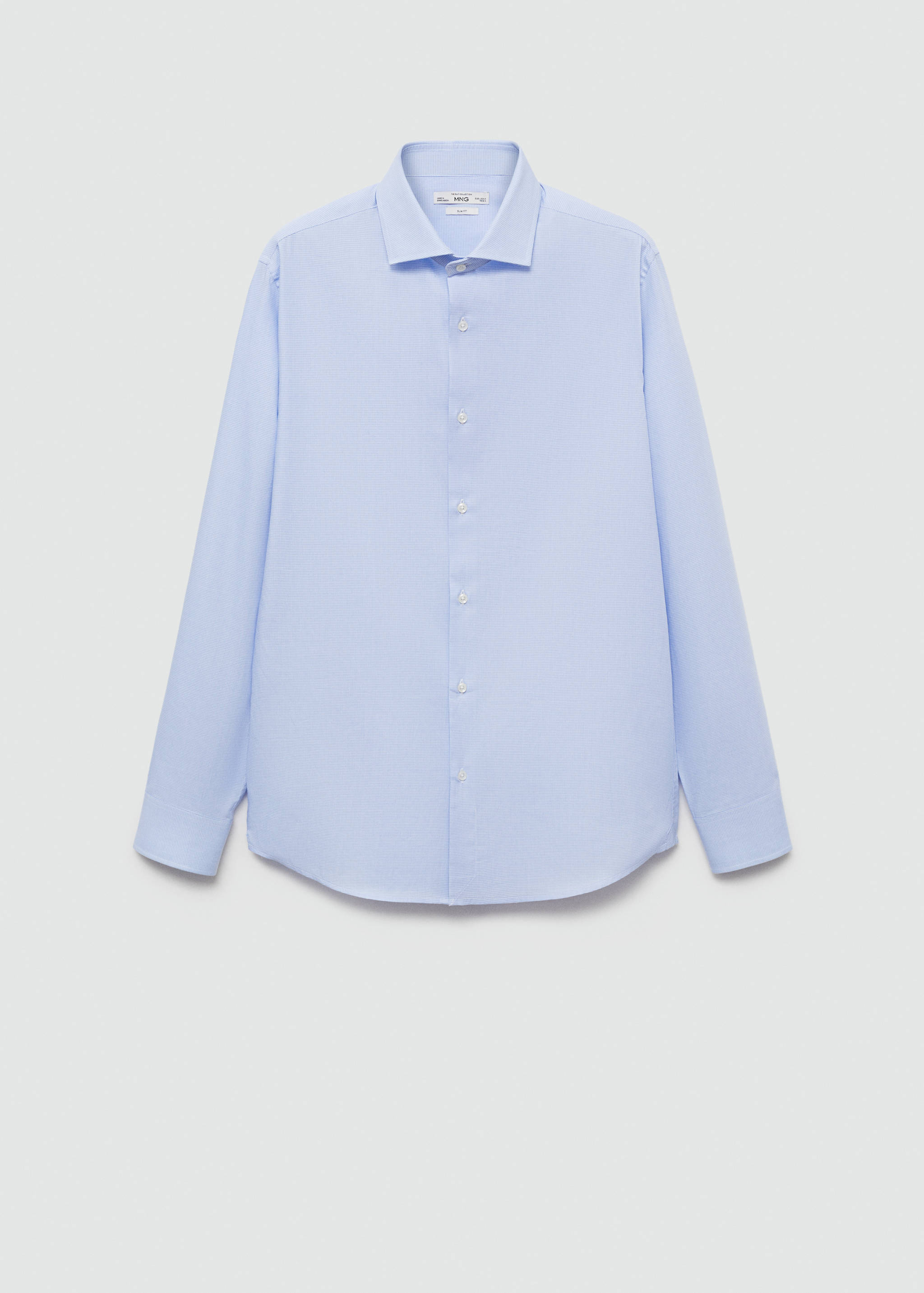 Slim-fit micro-print twill suit shirt - Article without model