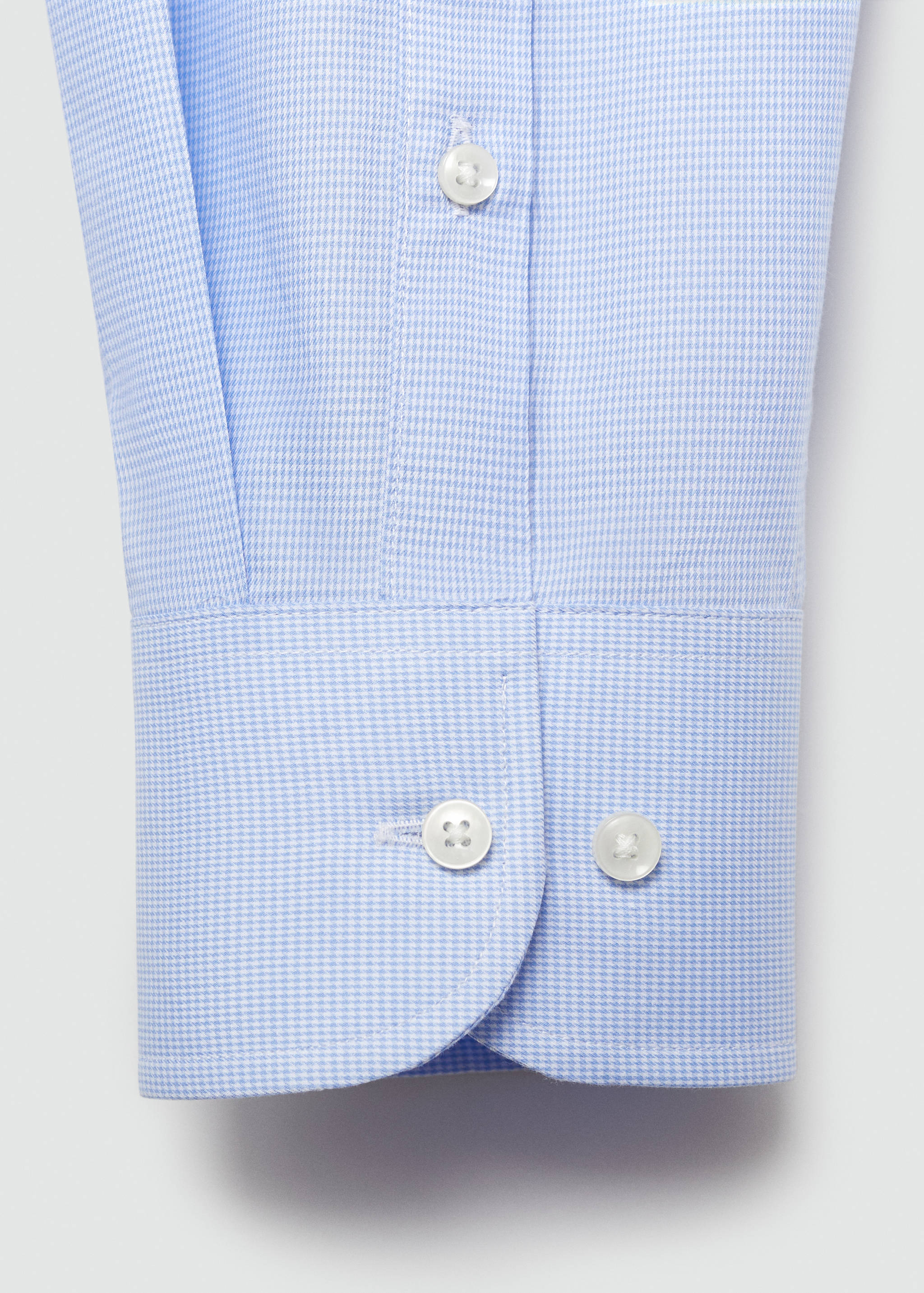 Slim-fit micro-print twill suit shirt - Details of the article 0