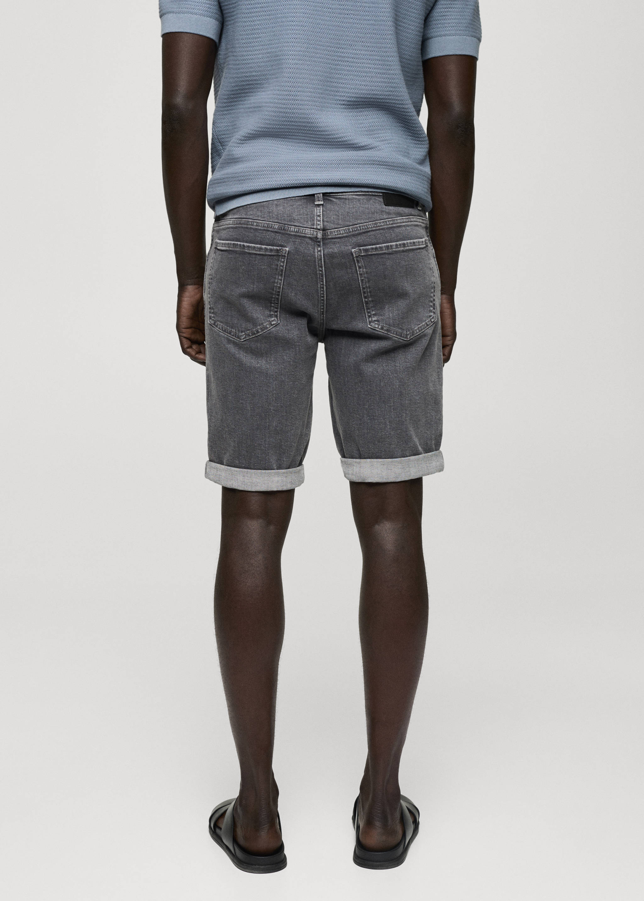 Slim-fit denim bermuda shorts - Reverse of the article