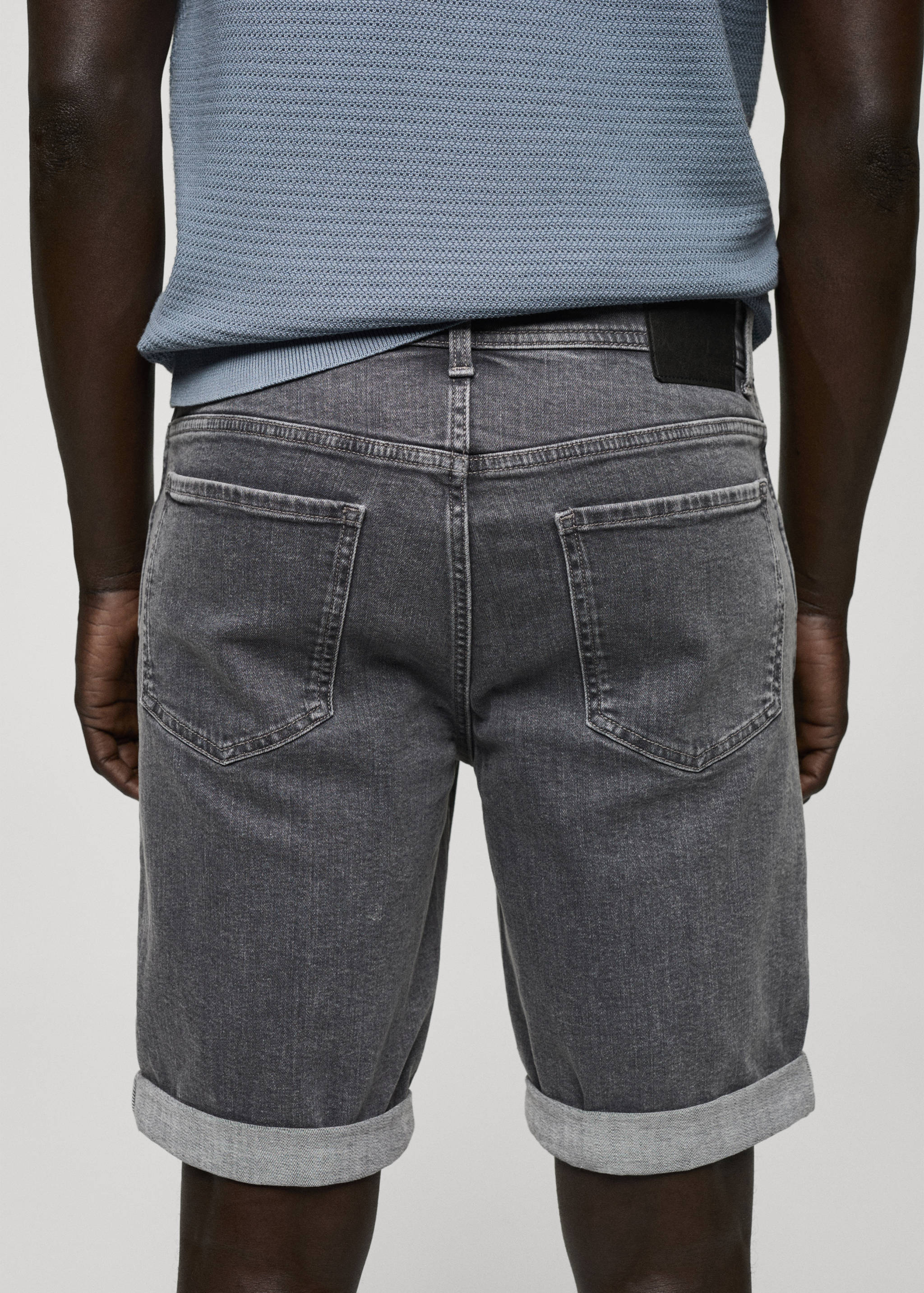 Slim-fit denim bermuda shorts - Details of the article 6