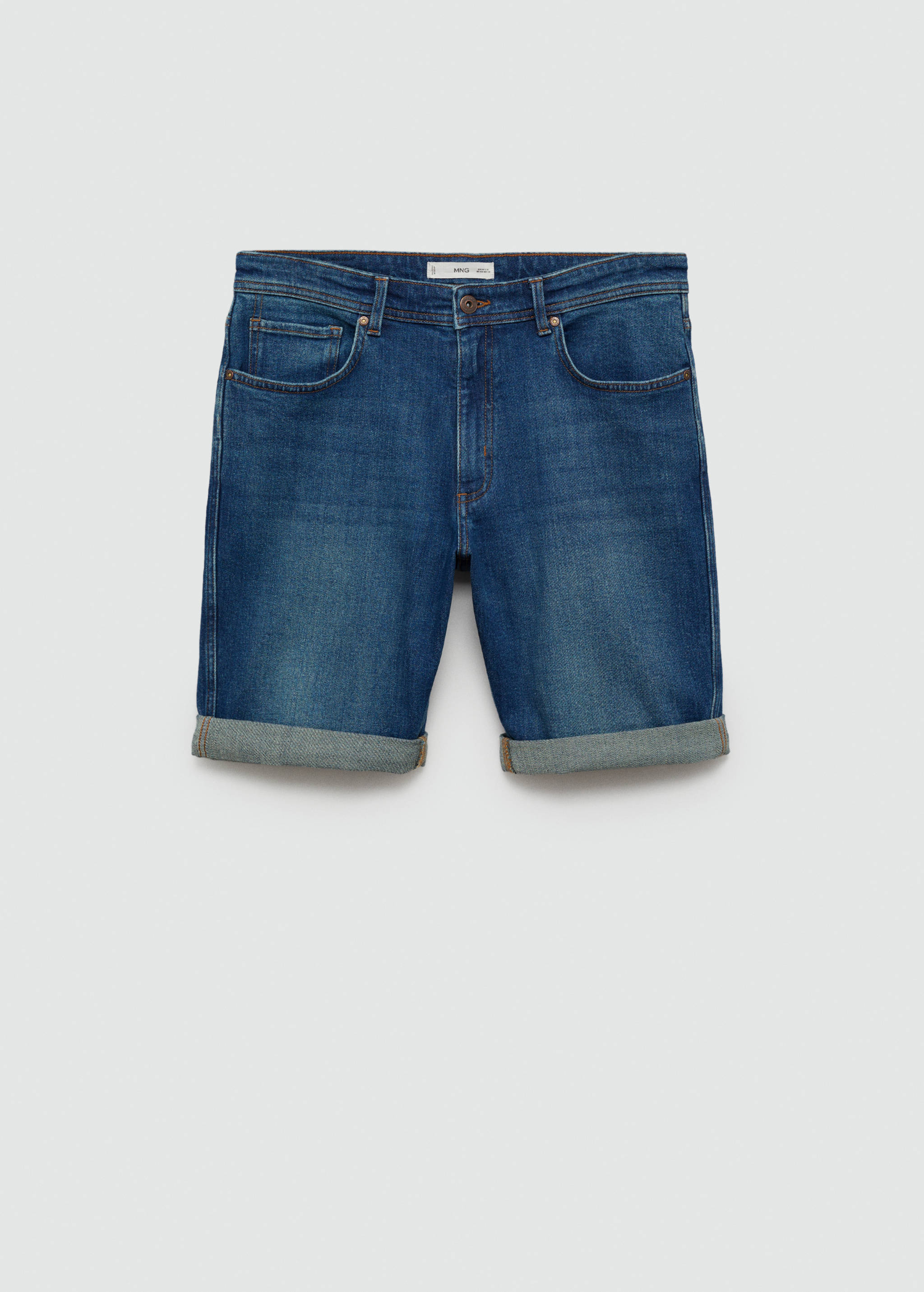 Slim-fit denim bermuda shorts - Article without model