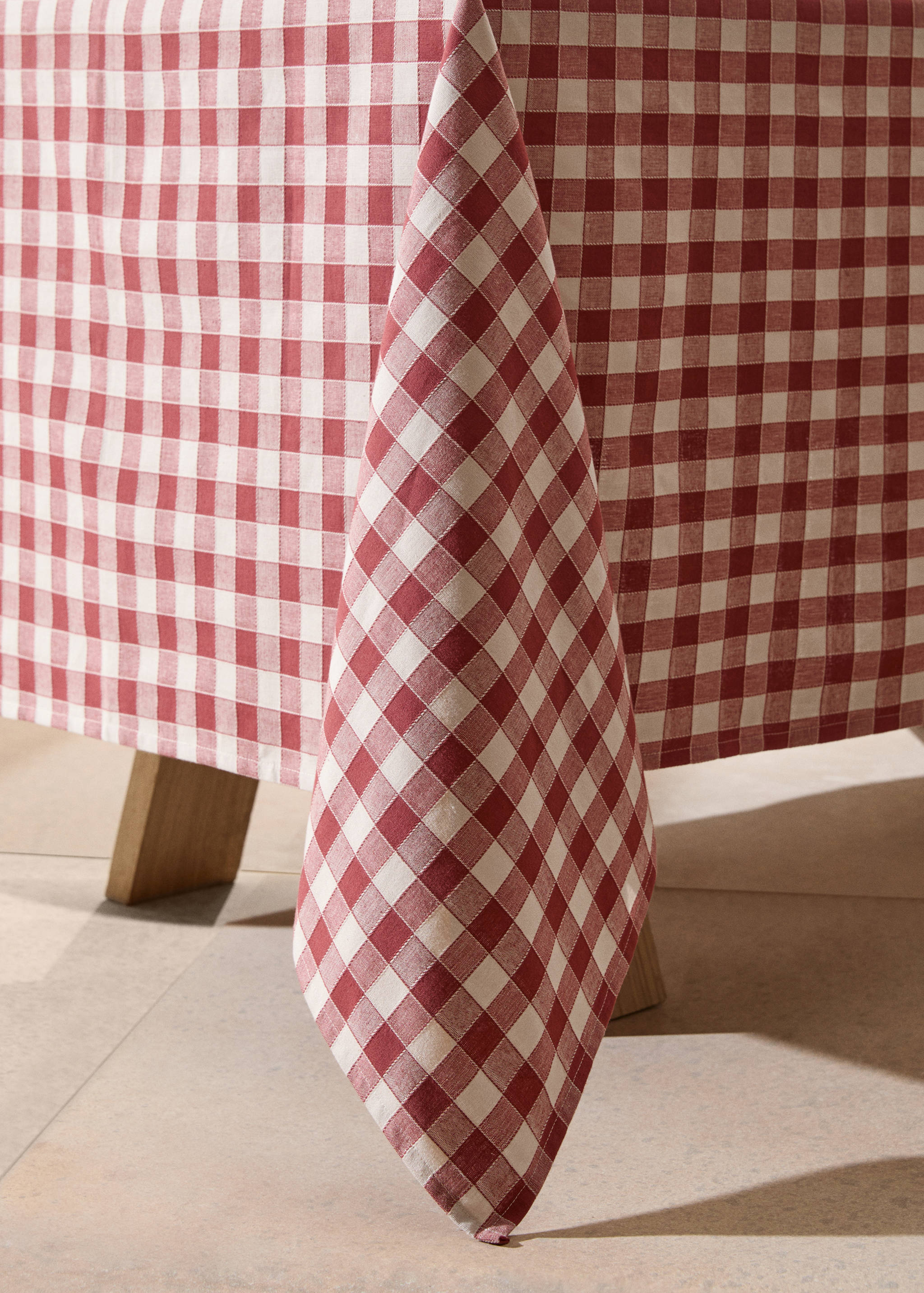 Check cotton tablecloth for 6 to 8 diners - Details of the article 8
