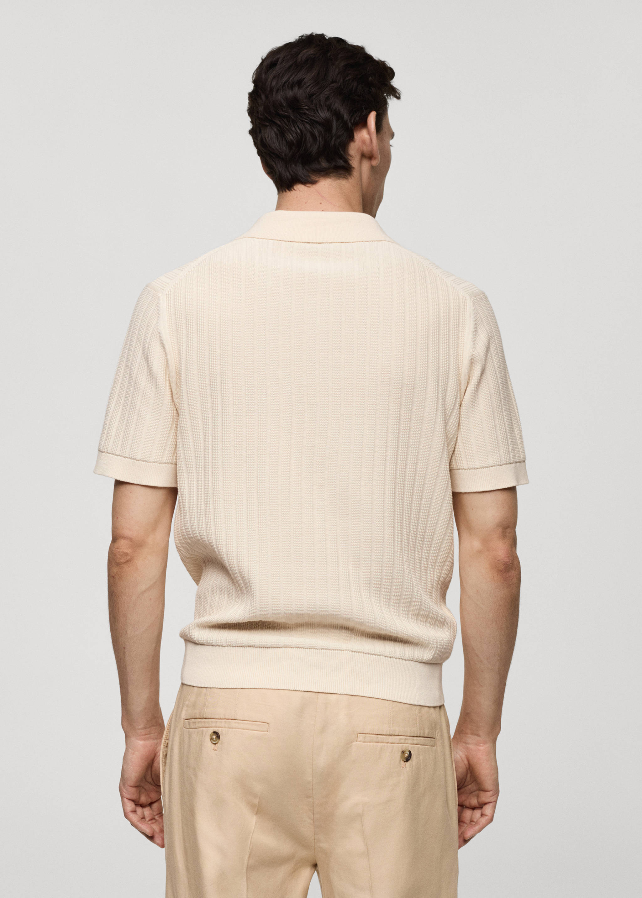 100% cotton micro-structure polo shirt - Reverse of the article