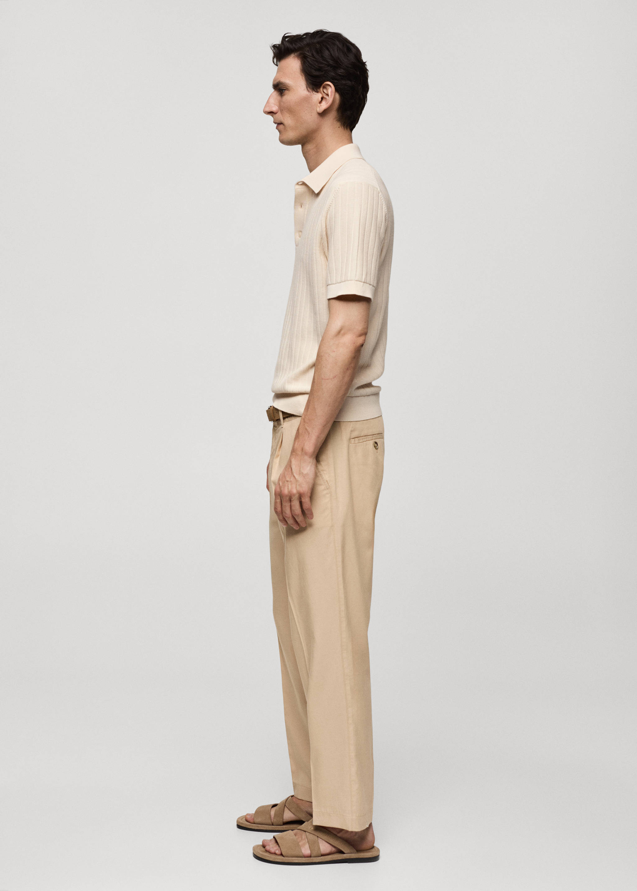 100% cotton micro-structure polo shirt - Details of the article 2