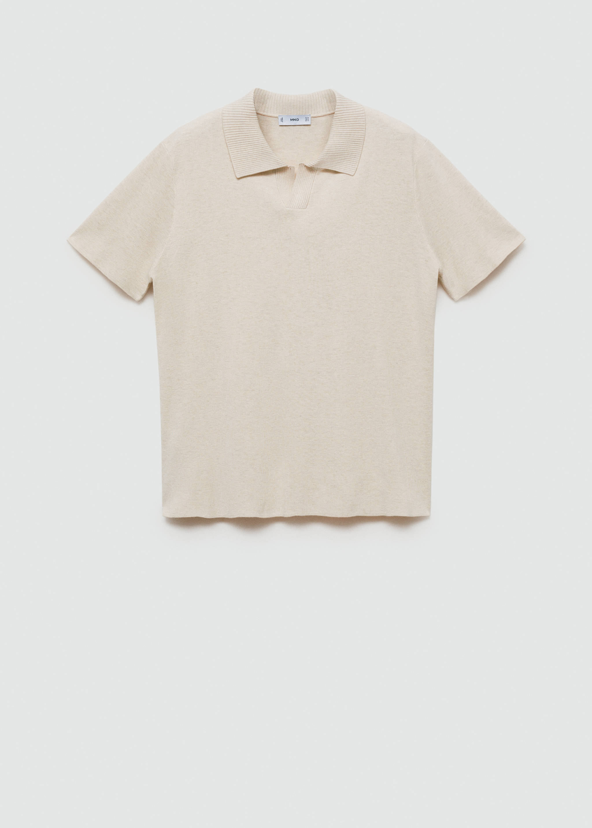 Textured knitted cotton polo shirt - Article without model