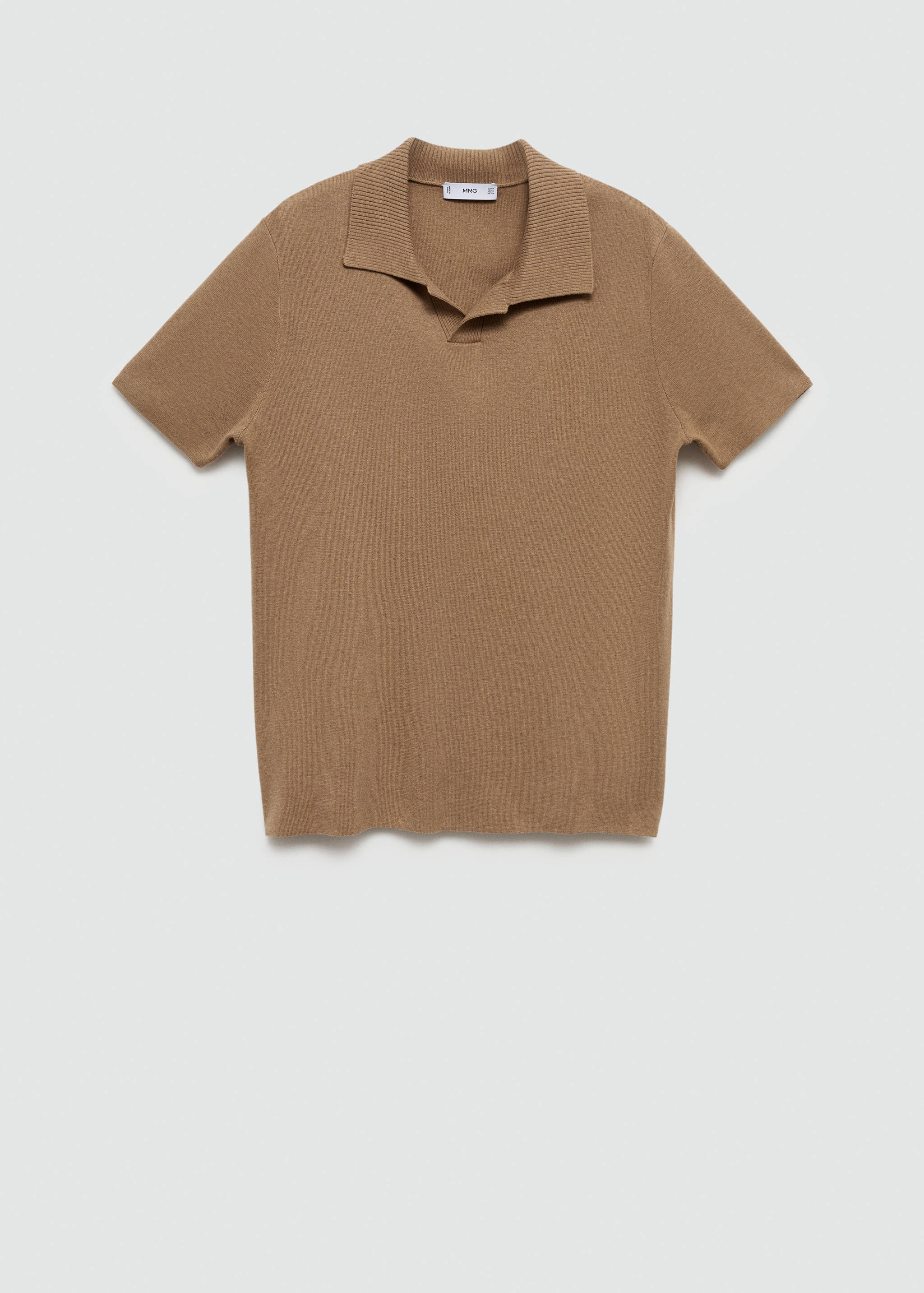 Textured knitted cotton polo shirt - Article without model