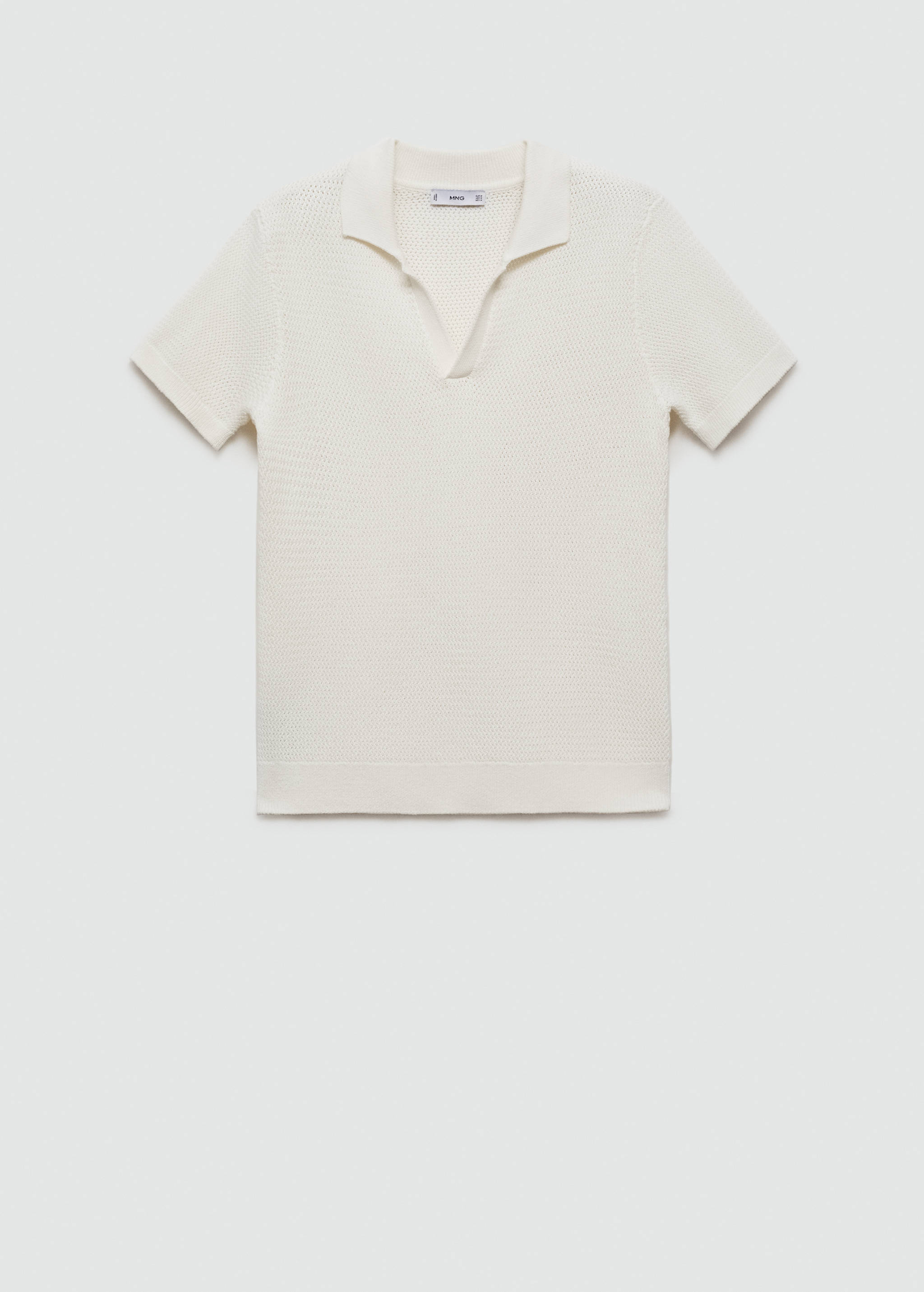 Cotton knitted polo shirt with lace accents - Article without model