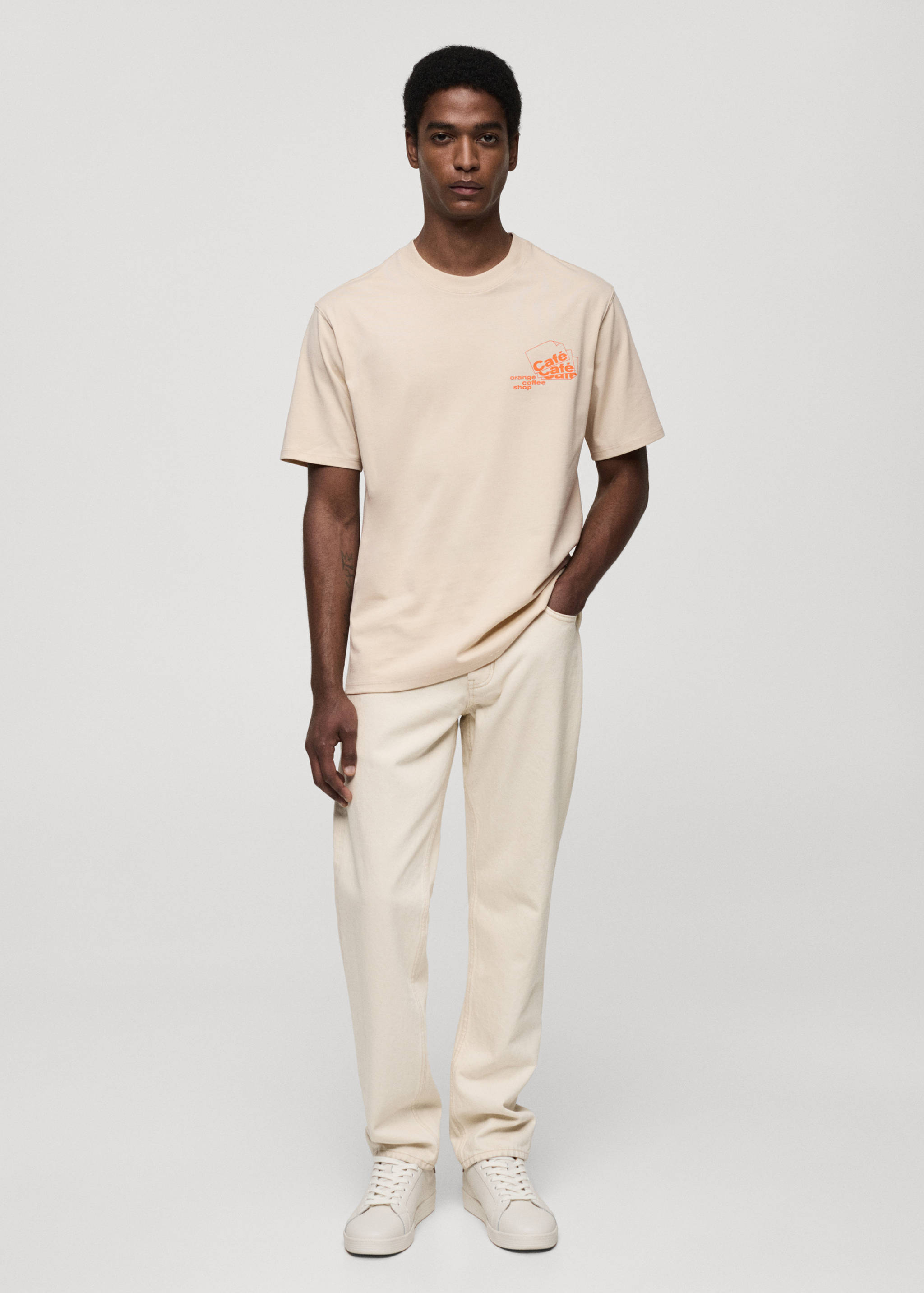 Printed cotton-blend T-shirt - General plane