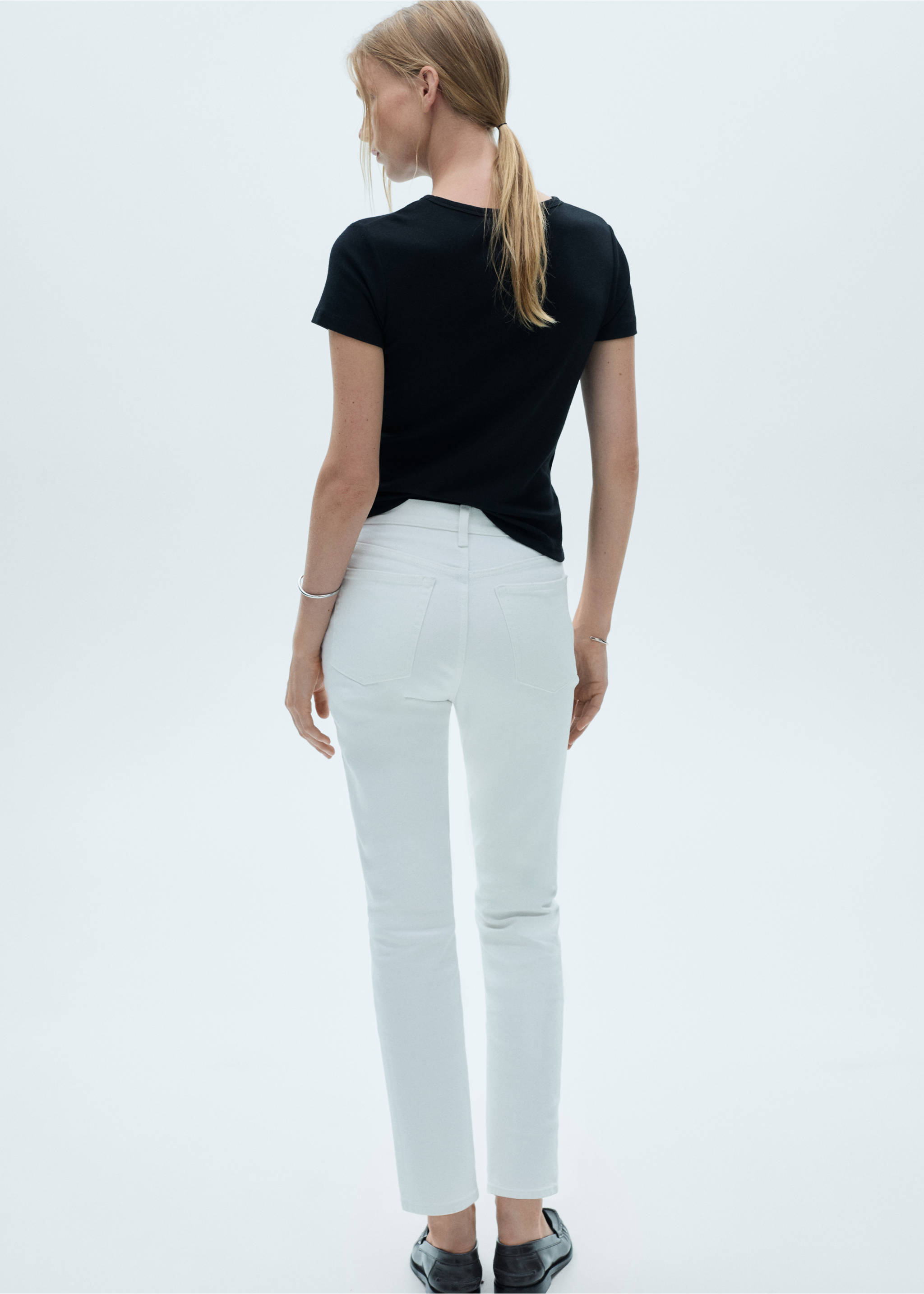 Укороченные джинсы slim Claudia - Обратная сторона изделия, Белый. Ref: 77040593-00.