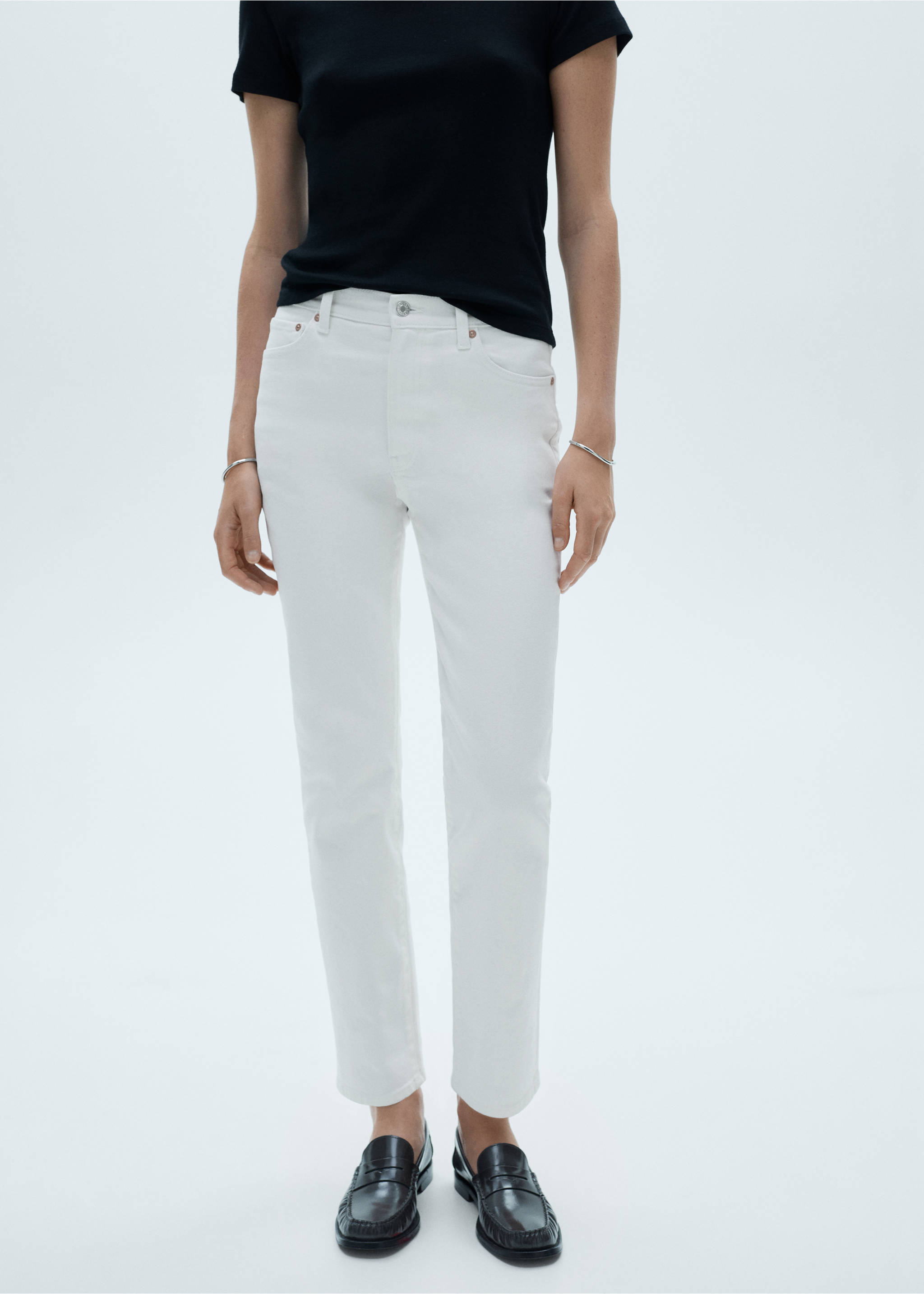 Укороченные джинсы slim Claudia - Деталь изделия 3, Белый. Ref: 77040593-00.