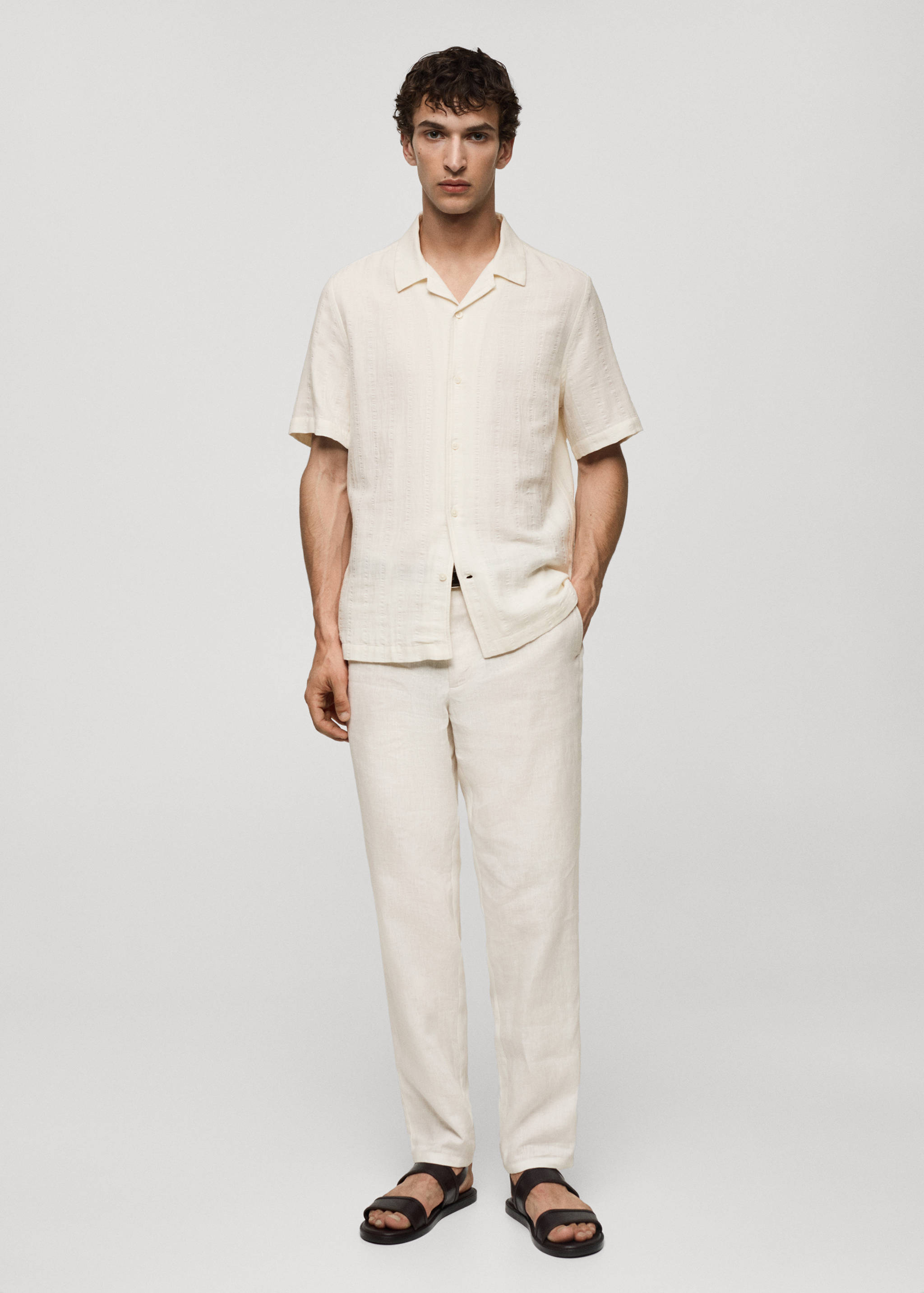 Chemise regular-fit coton seersucker - Plan général