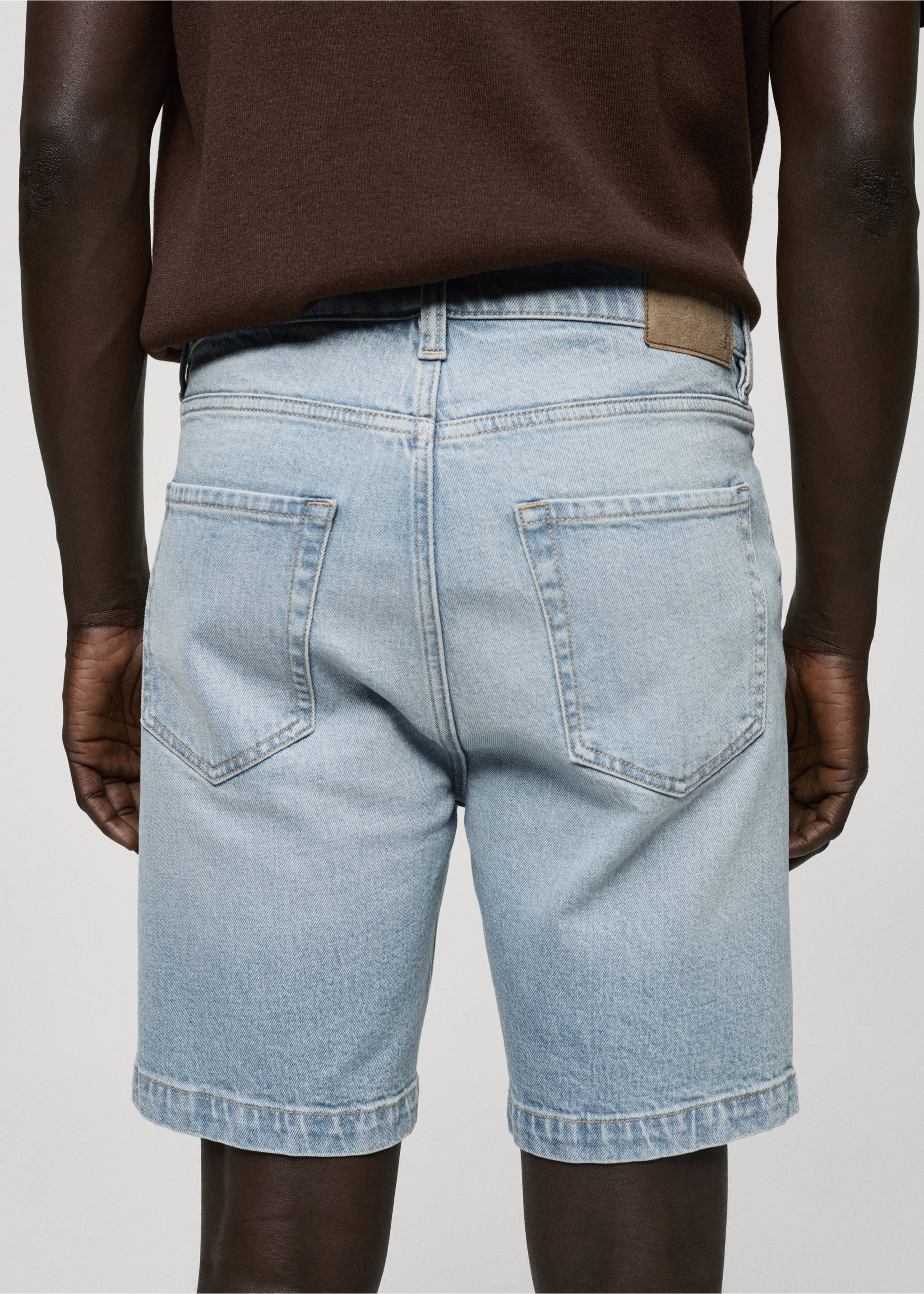 Бермуды regular fit из денима - Деталь изделия 3, Синий средний. Ref: 77040597-00.