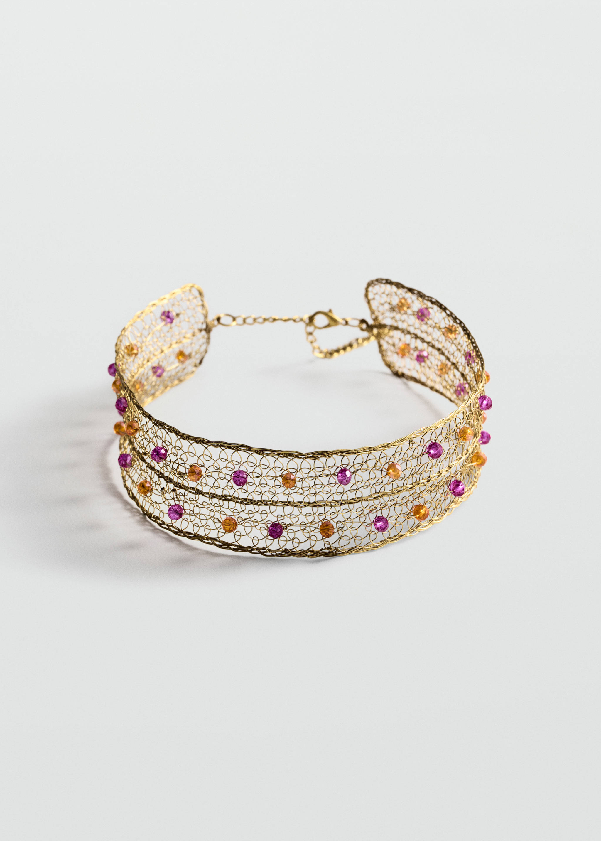 Metal choker with mesh crystals - Article without model