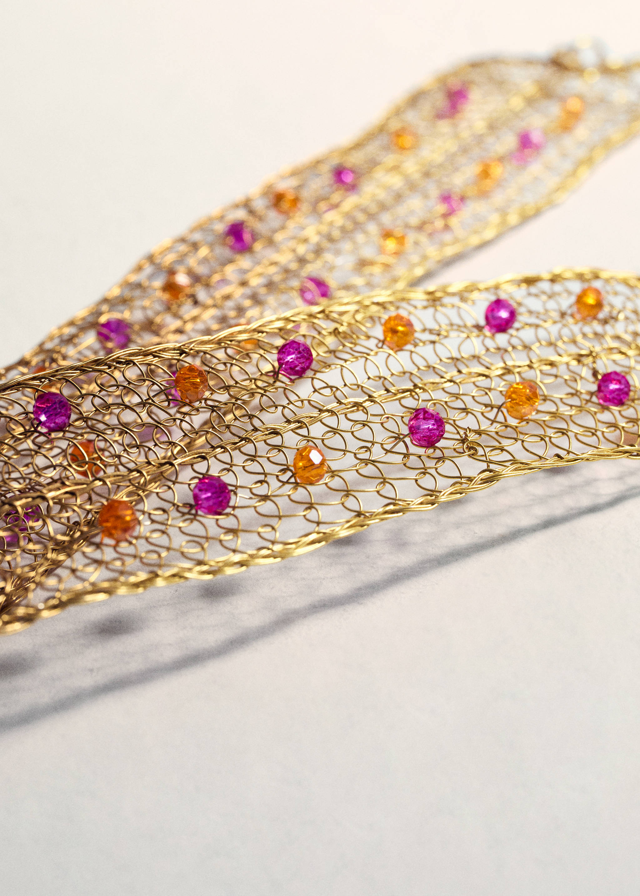 Metal choker with mesh crystals - Details of the article 5