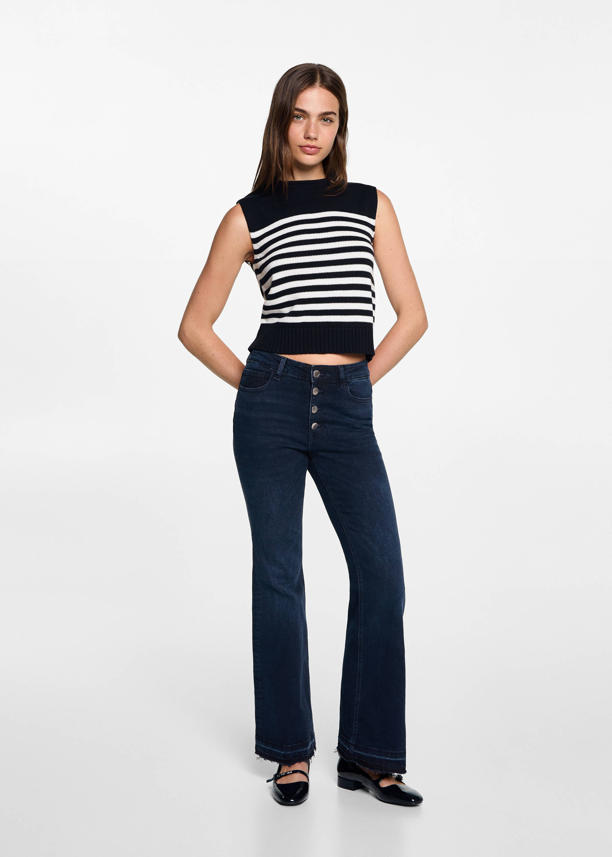 Buttons flare jeans - General plane
