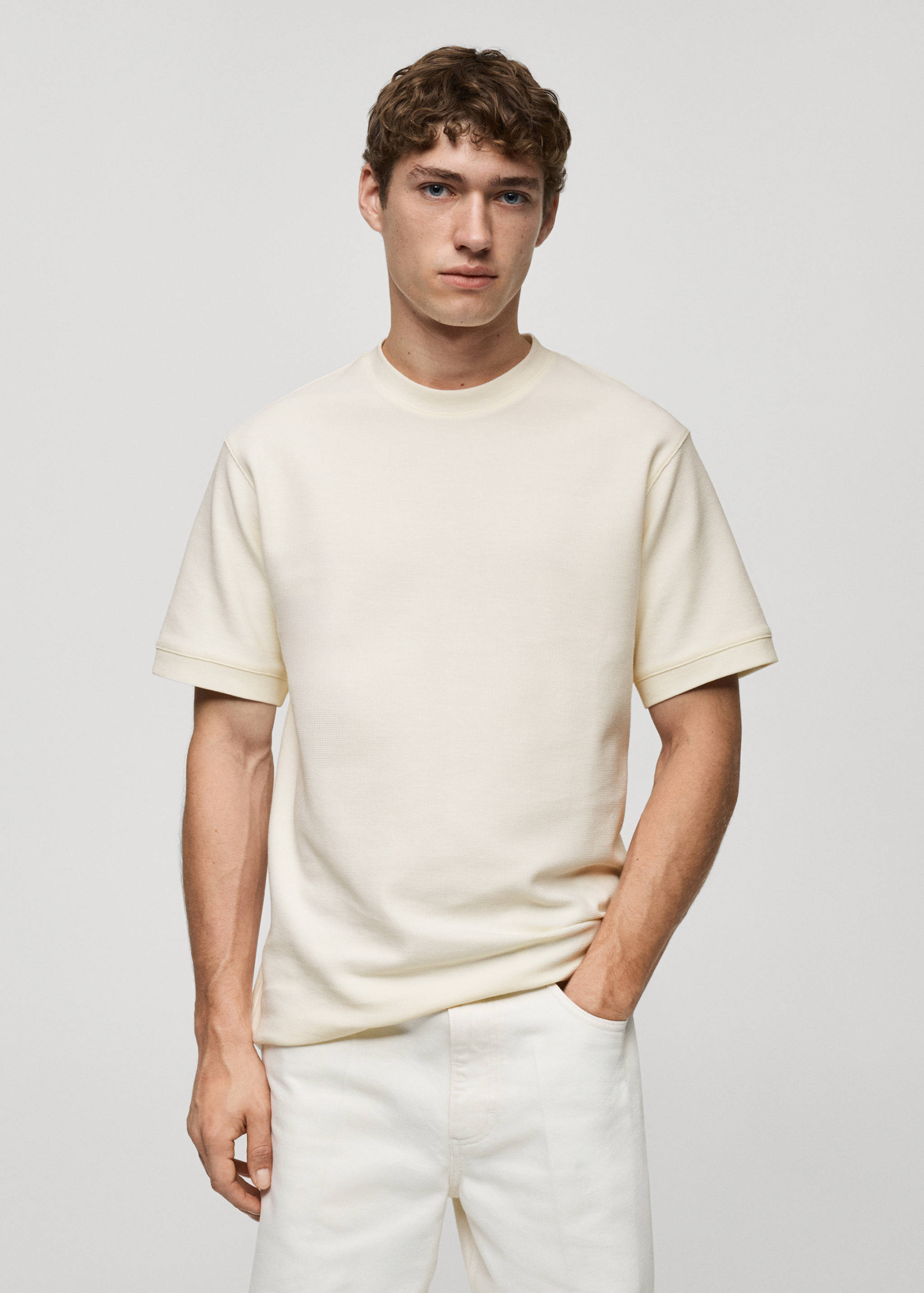 T-shirt with regular-fit structure - Medium plane