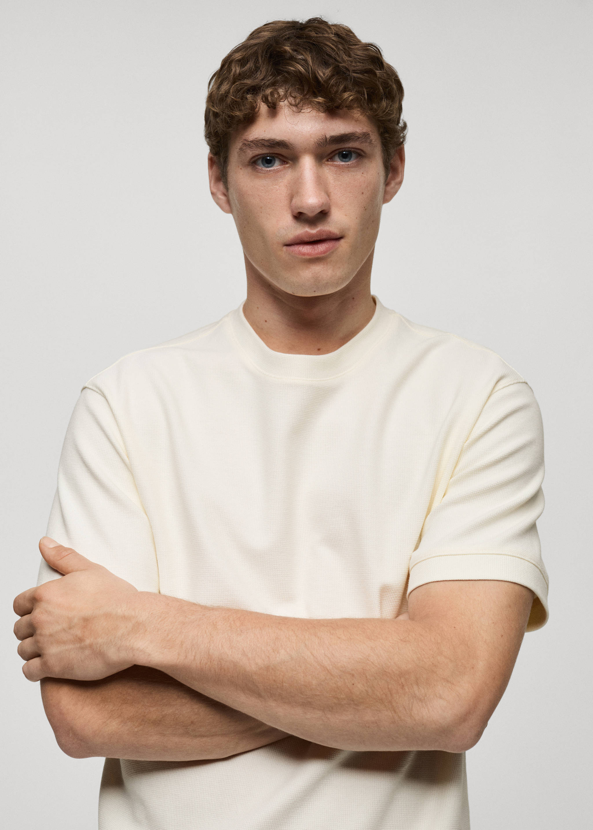 T-shirt with regular-fit structure - Details of the article 1