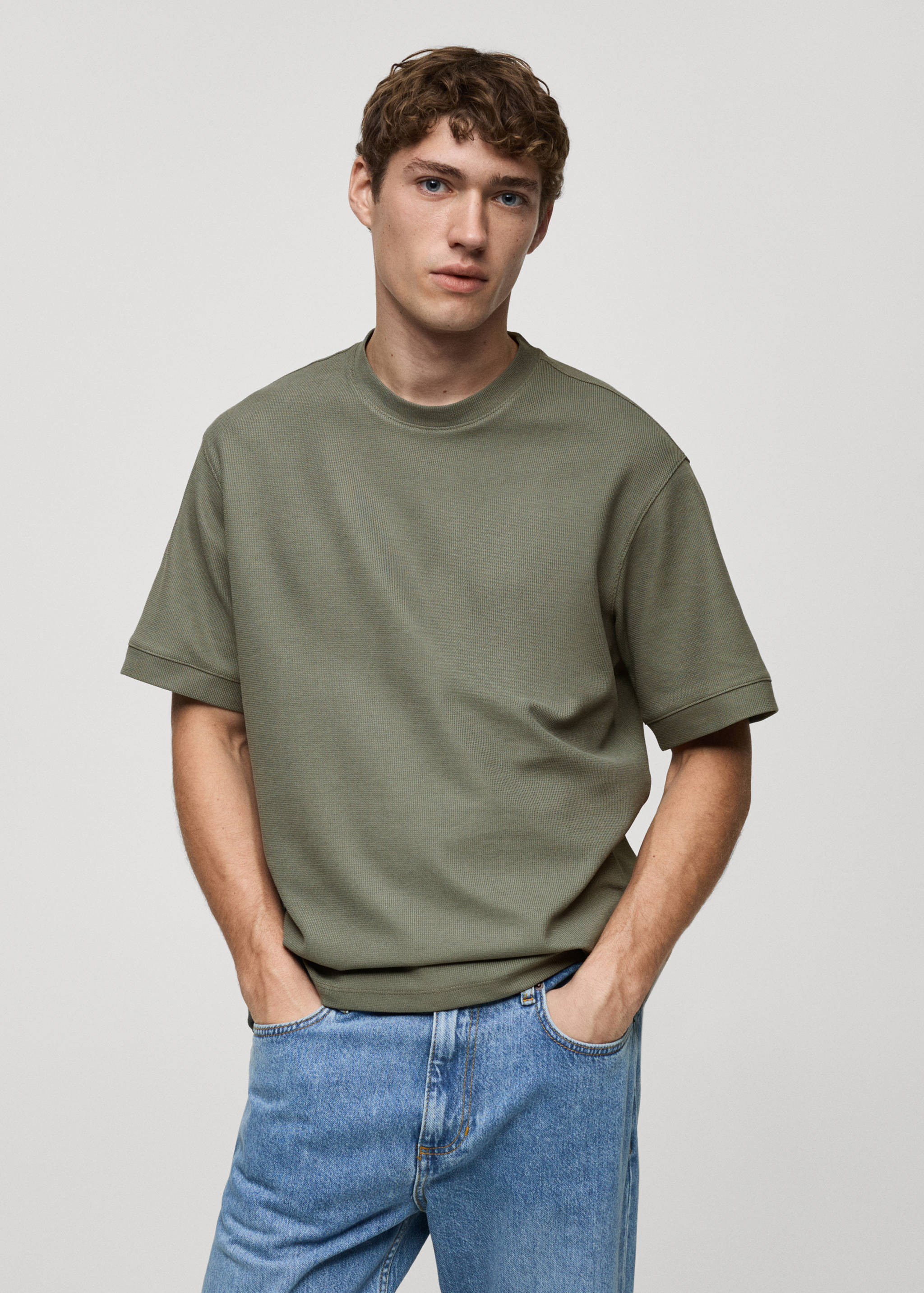 T-shirt with regular-fit structure - Medium plane