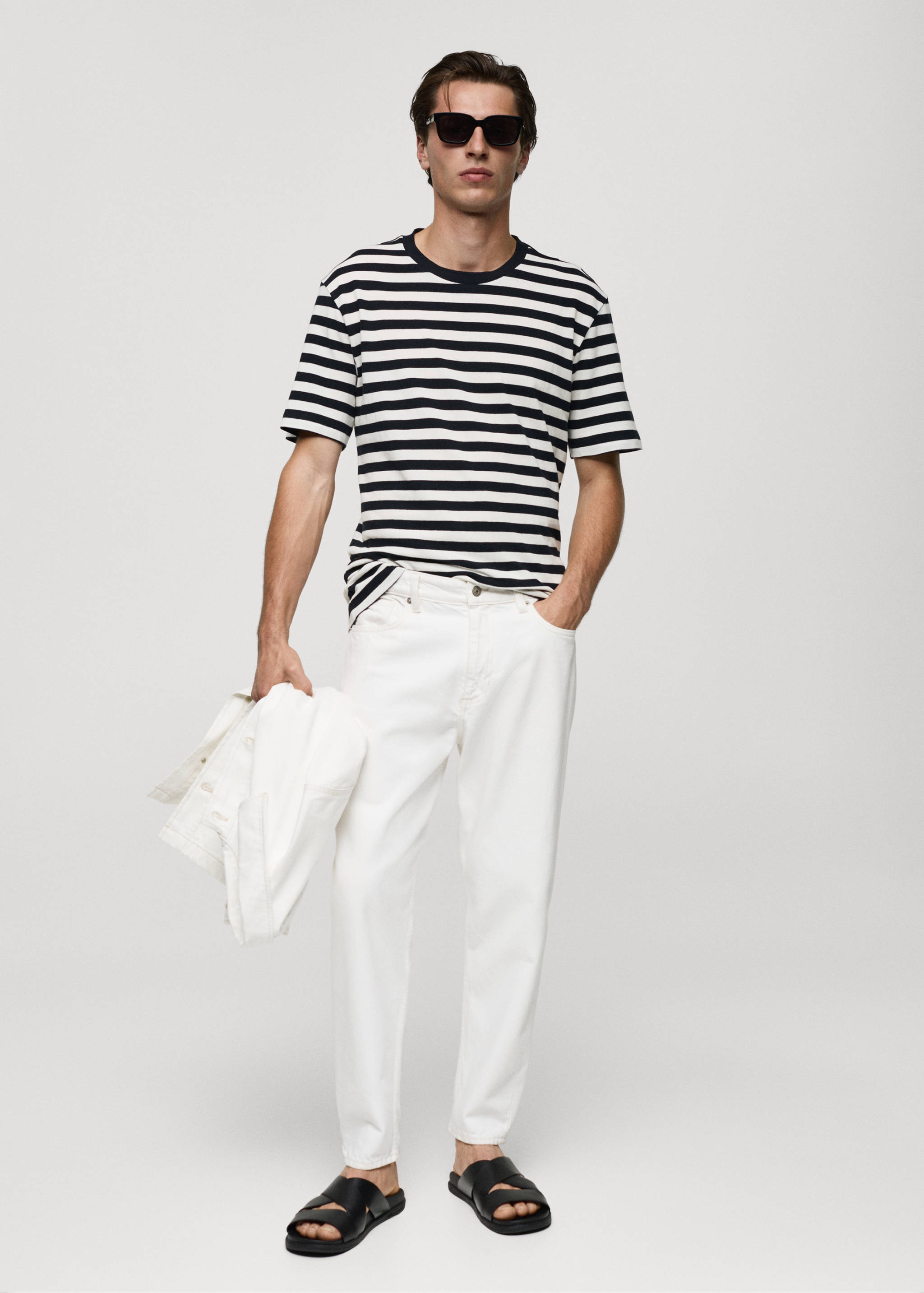 100% cotton regular-fit striped t-shirt - General plane