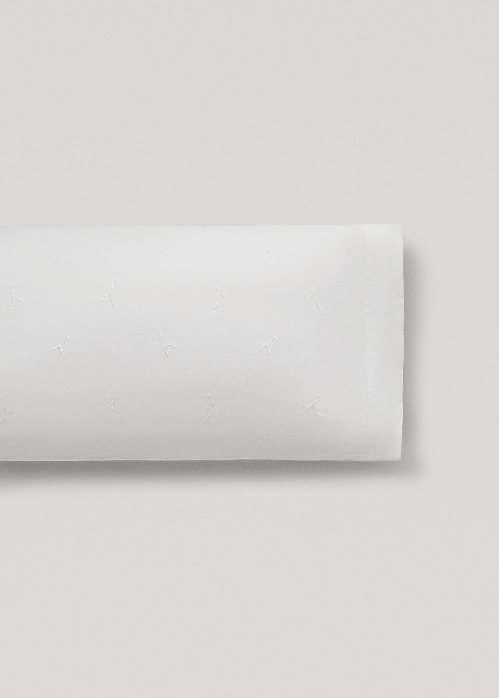 Floral embroidered cotton pillowcase 45x110cm - Article without model