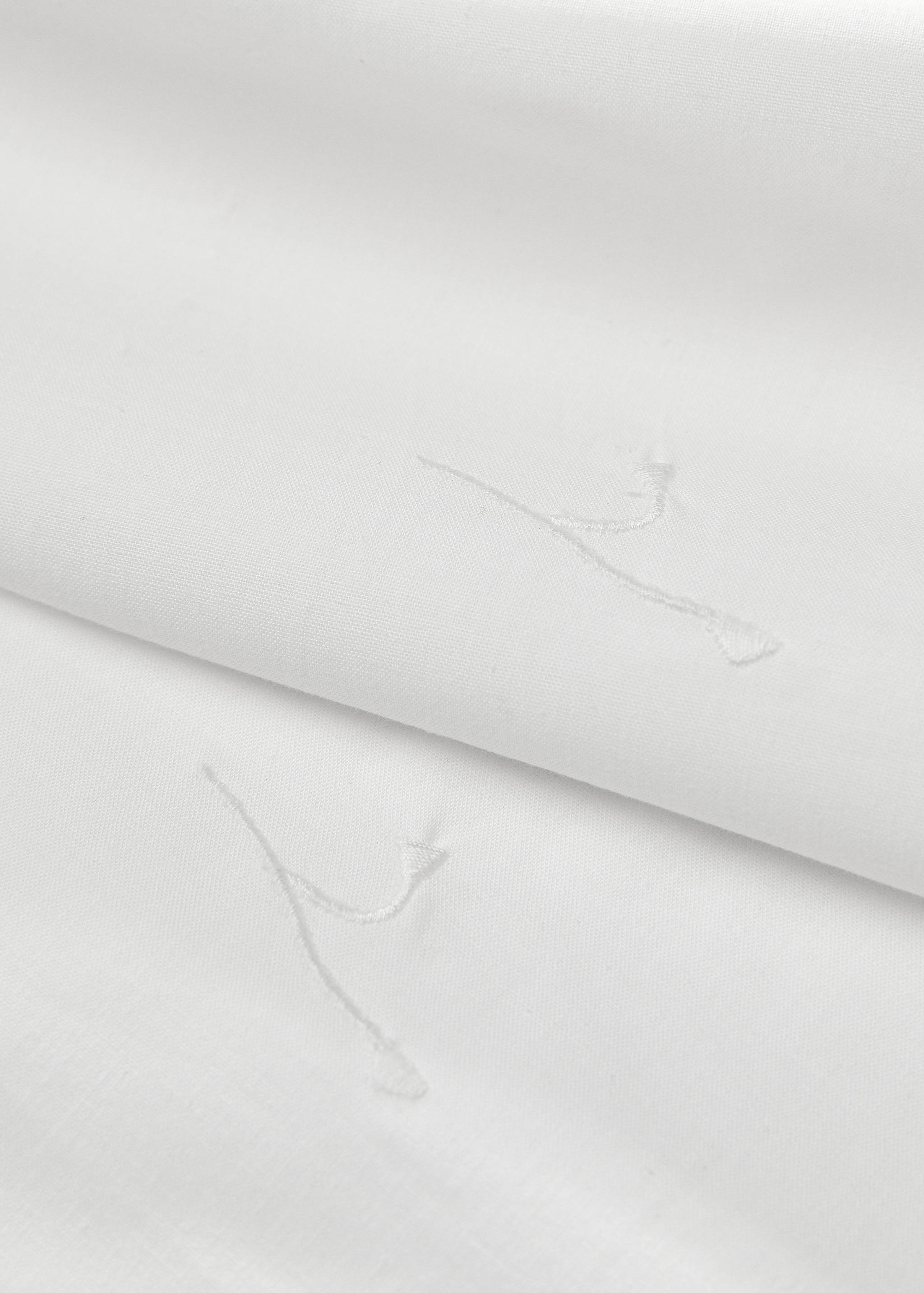 Floral embroidered cotton pillowcase 45x110cm - Details of the article 1