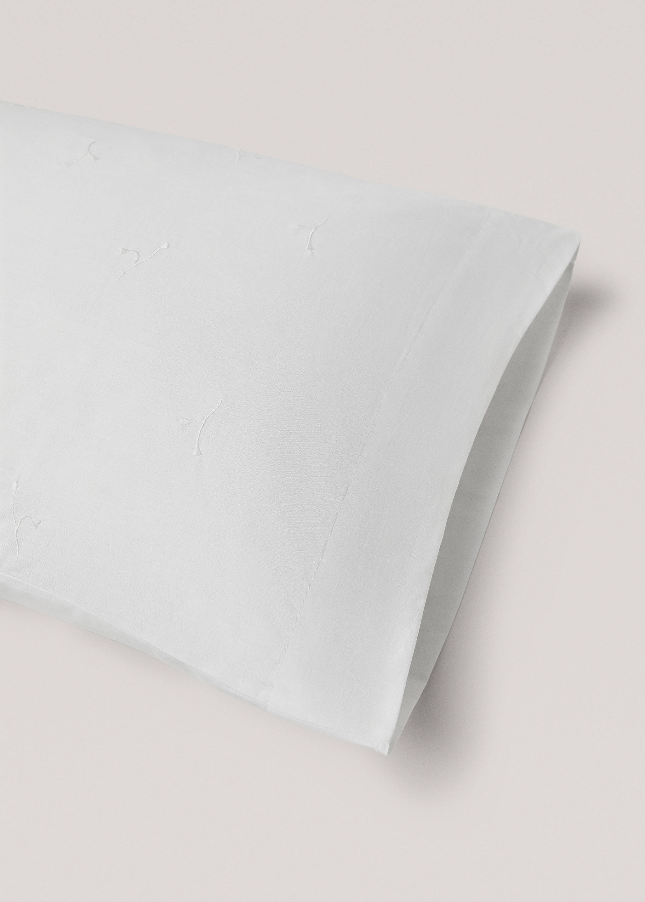 Floral embroidered cotton pillowcase 45x110cm - Details of the article 2