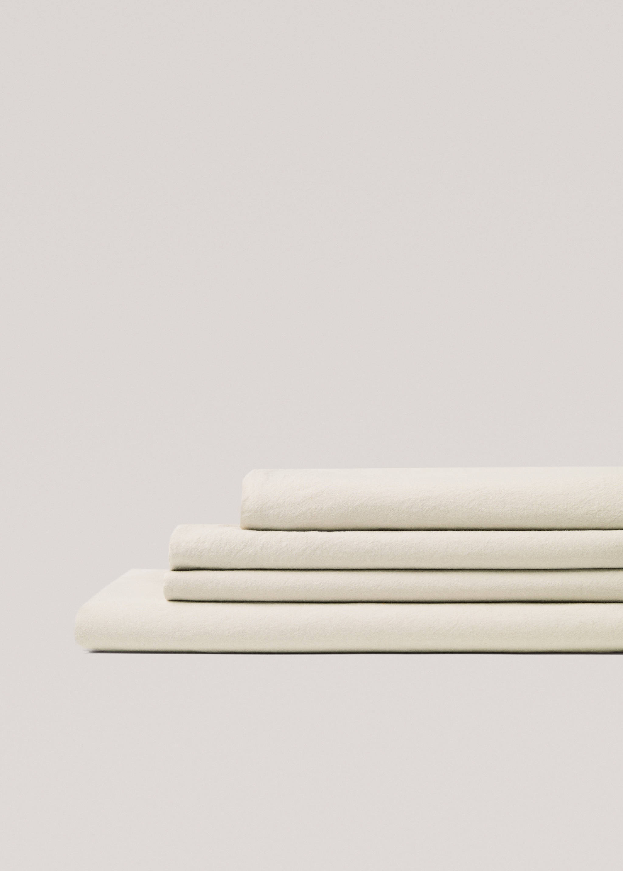 Washed cotton fitted sheet for king bed - Article without model