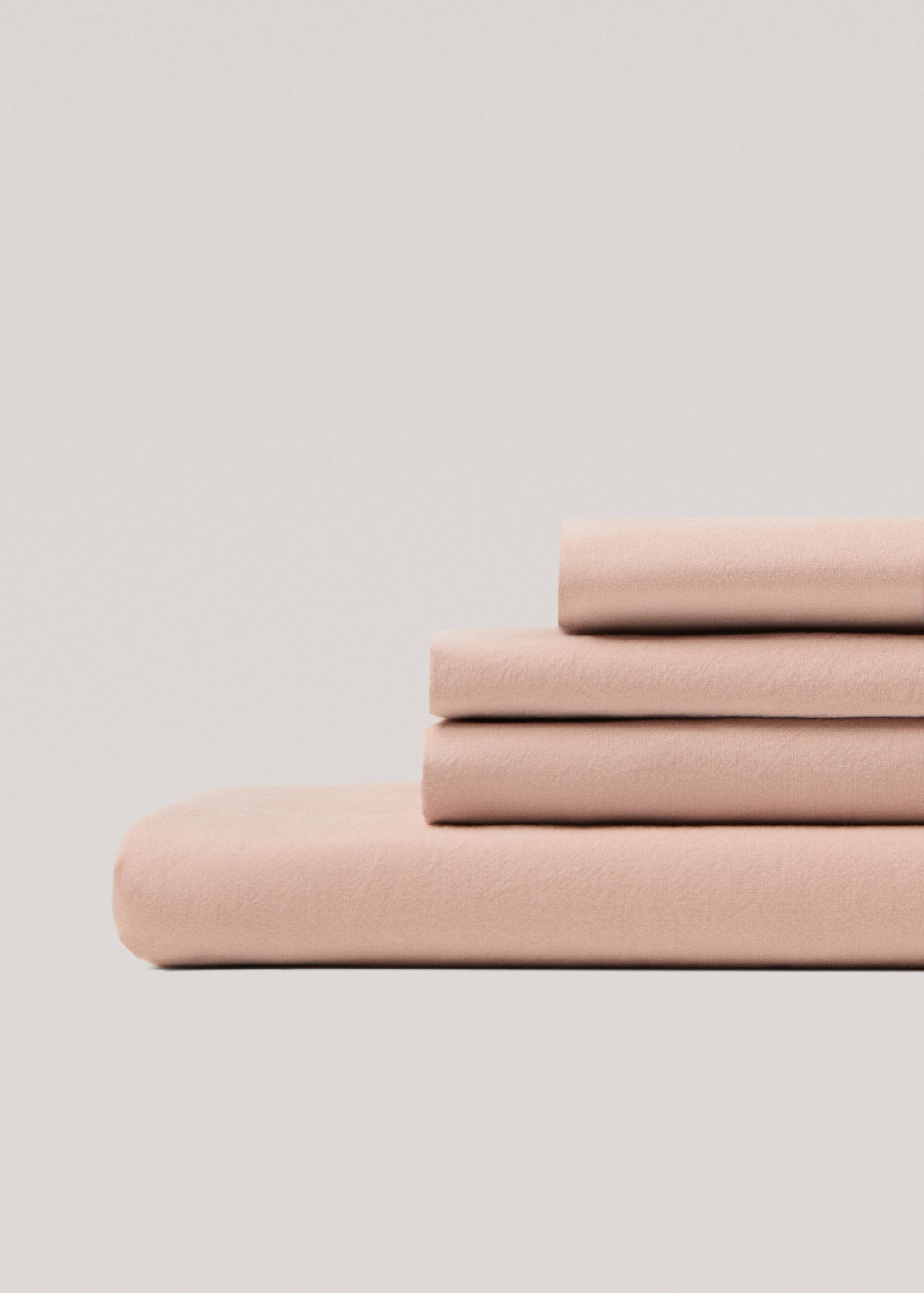 Washed cotton fitted sheet for king bed - Medium plane