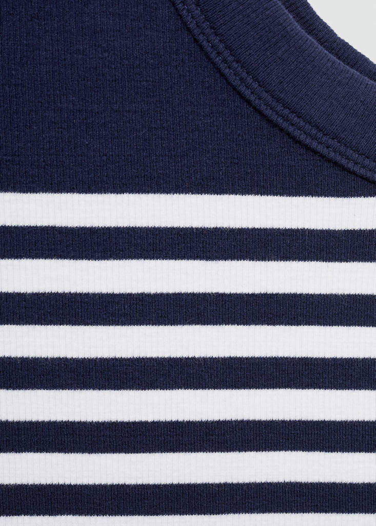 Stripe-print top — Dark Navy