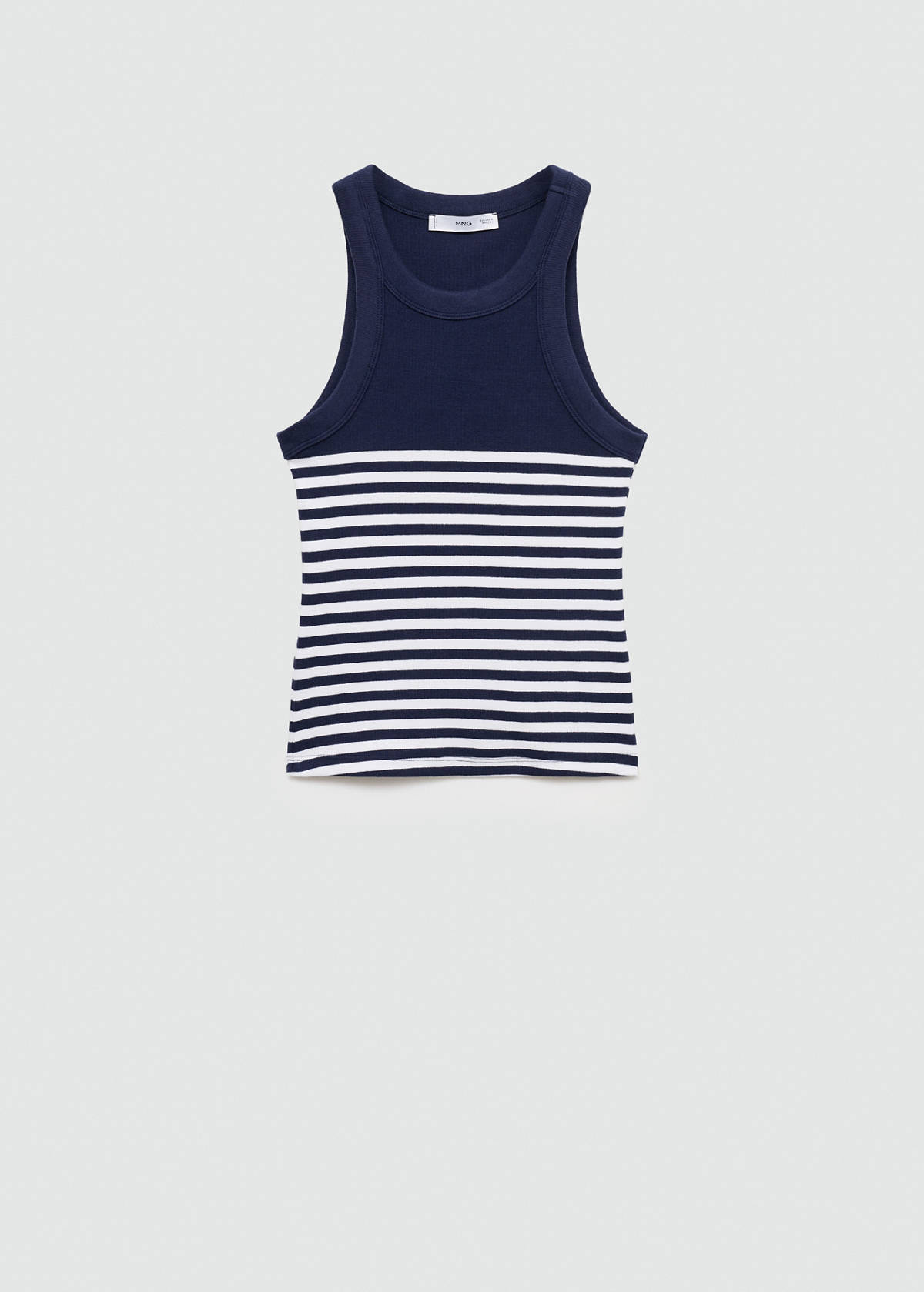 Stripe-print top — Dark Navy