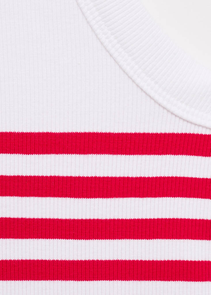 Stripe-print top — Red