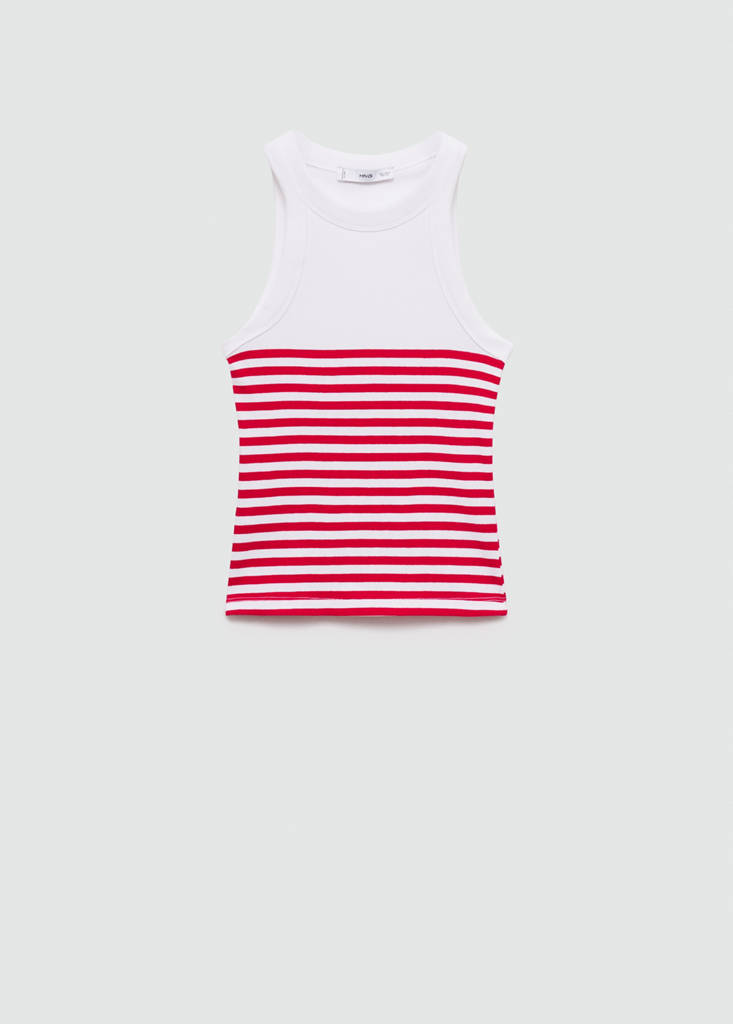 Stripe-print top — Red